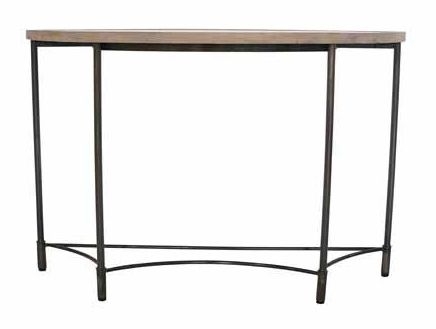 Mango Wood - Half Moon Table with Metal Base
