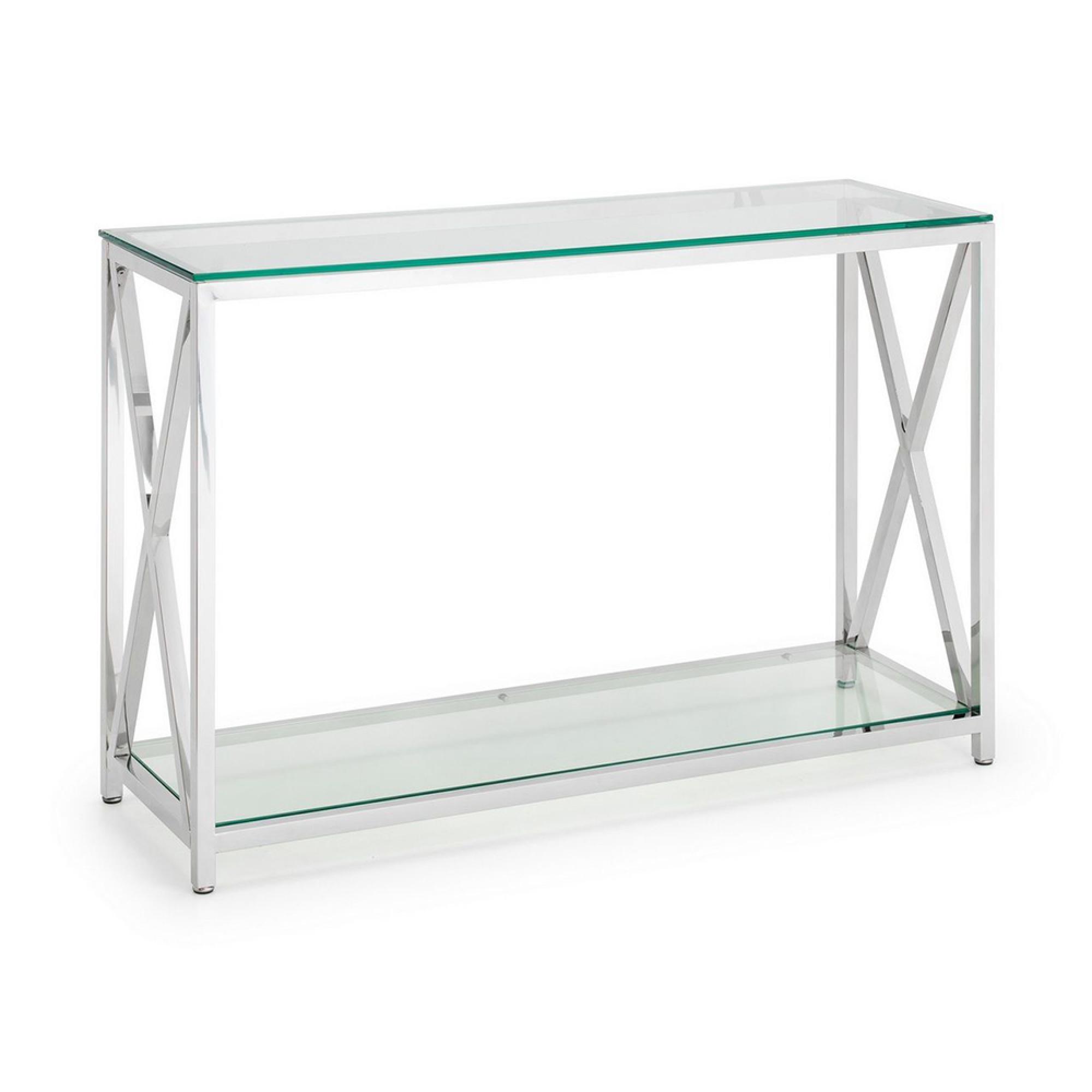 Miami Console Table - 120cm - Glass and Chrome