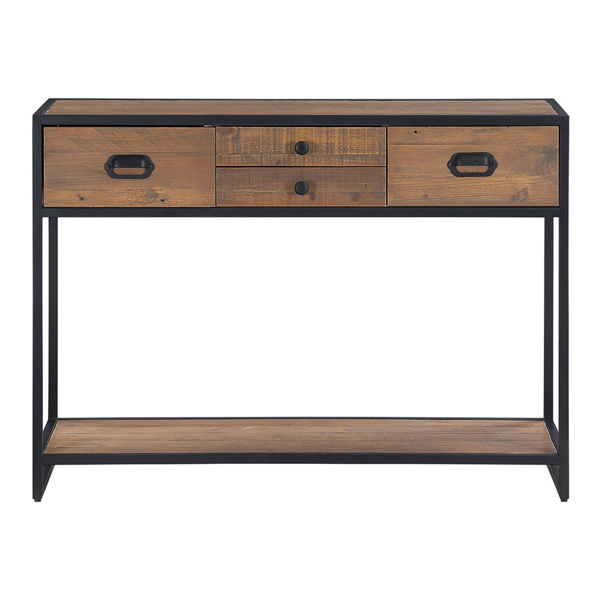 Ooki Reclaimed Wood Console Table - 4 Drawer