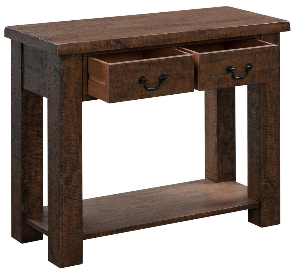 Reclaimed Pine Console Table - 2 Drawer