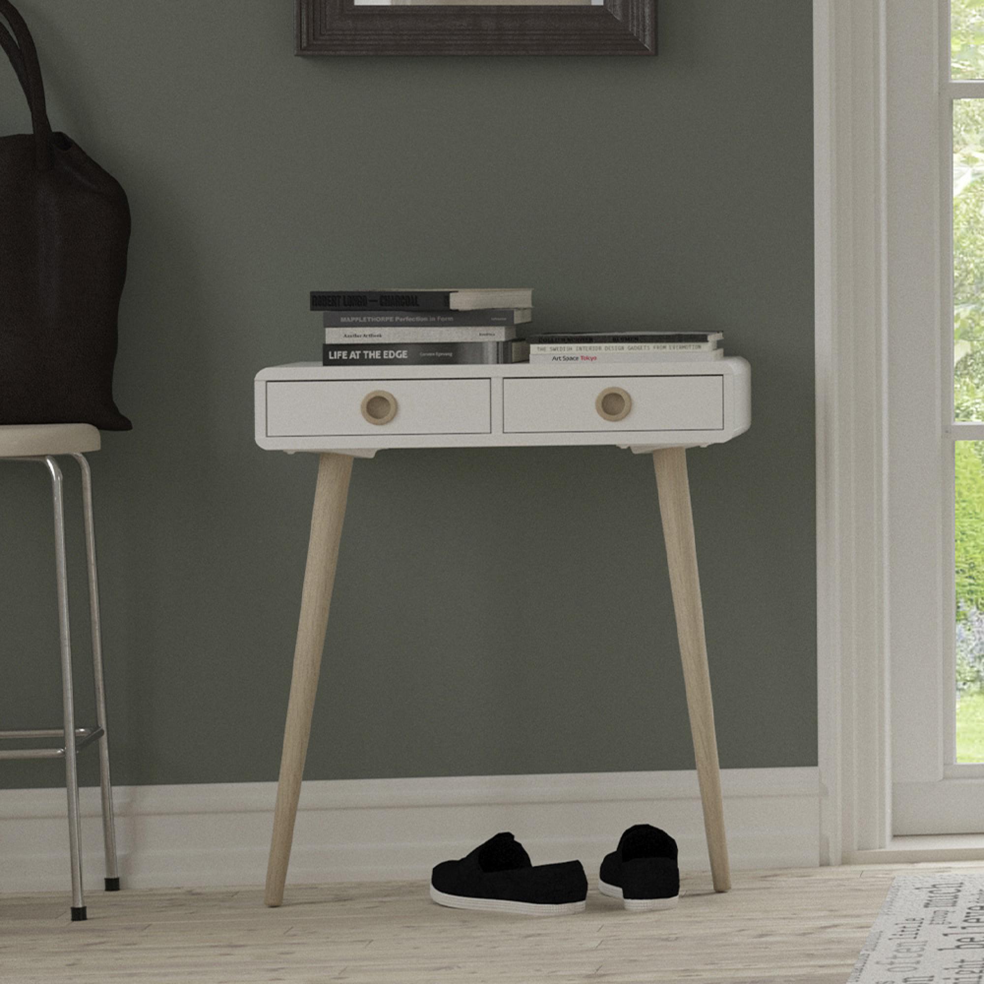 Softline Console Table - 2 Drawer - Off White