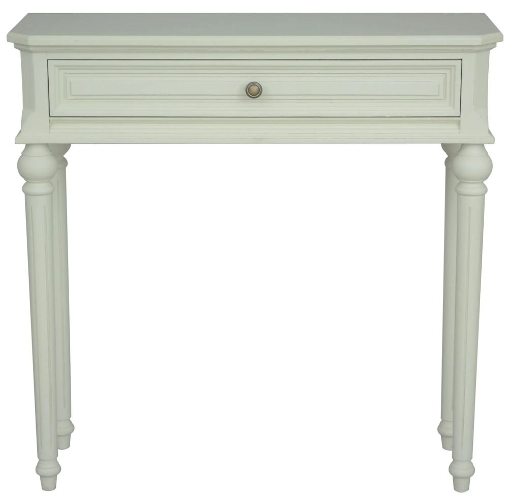 Solana French Lime White 1 Drawer Console Table
