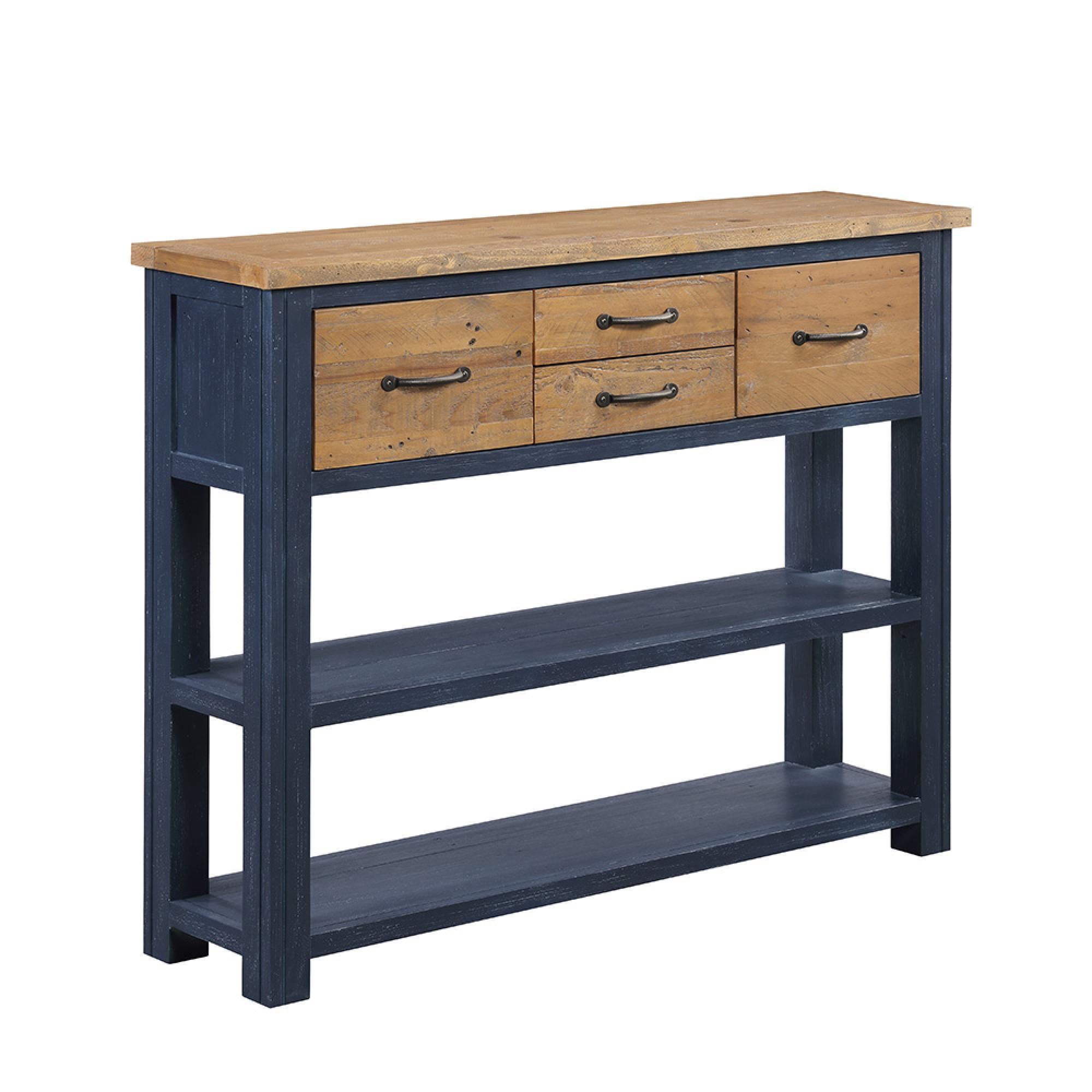 Splash Blue Hall Table - 4 Drawer