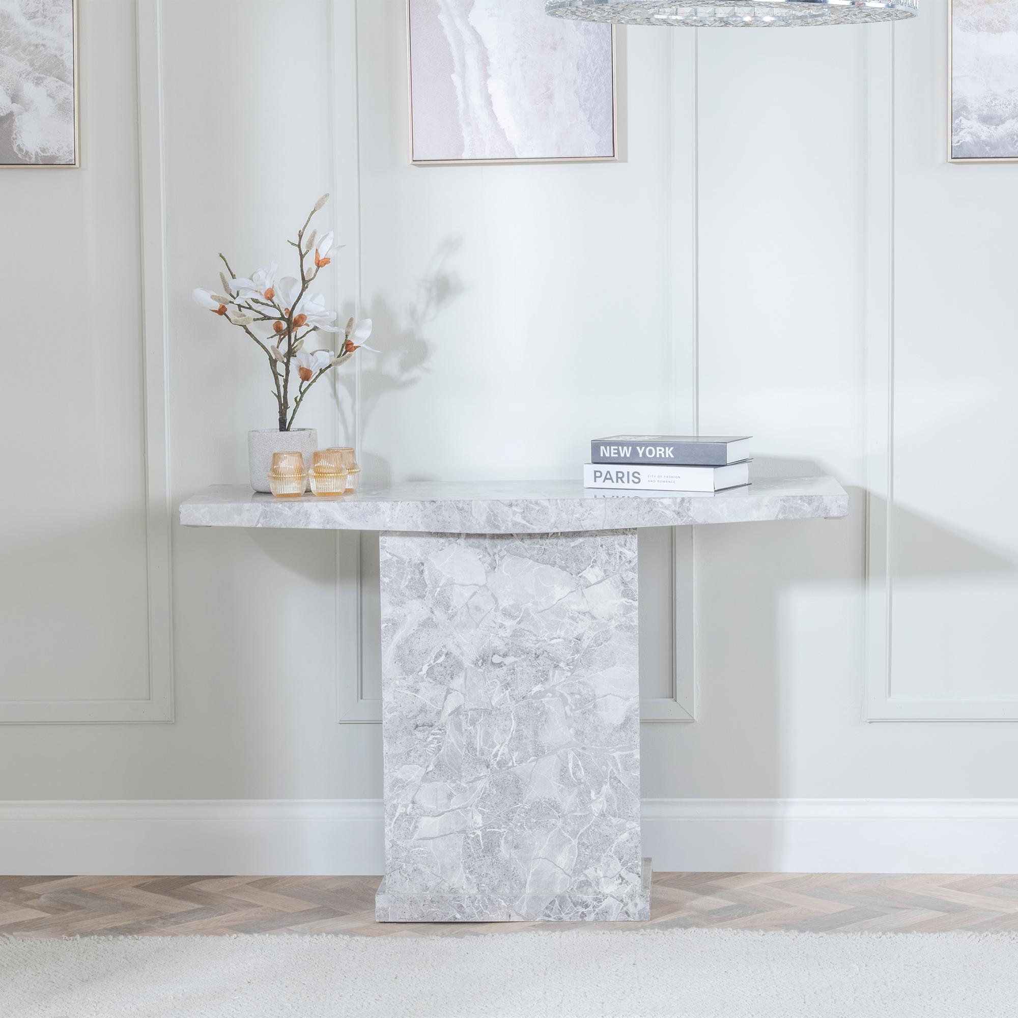 Turin Grey Marble Console Table