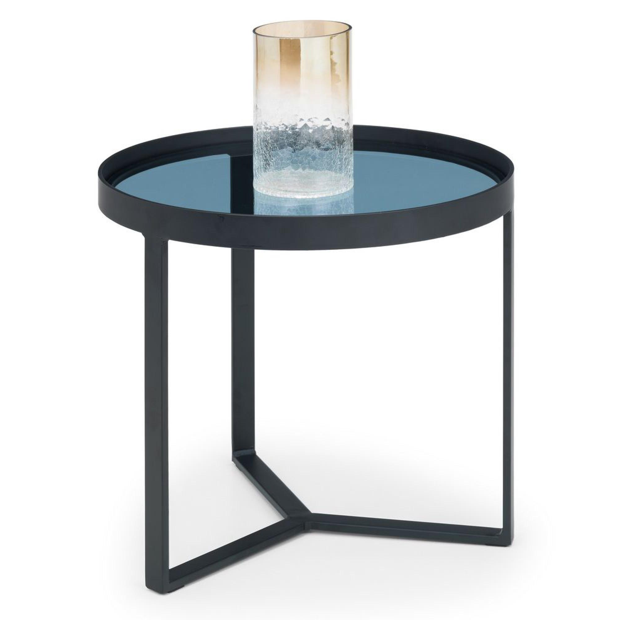 Loft Lamp Table - Round - Smoked Glass Top