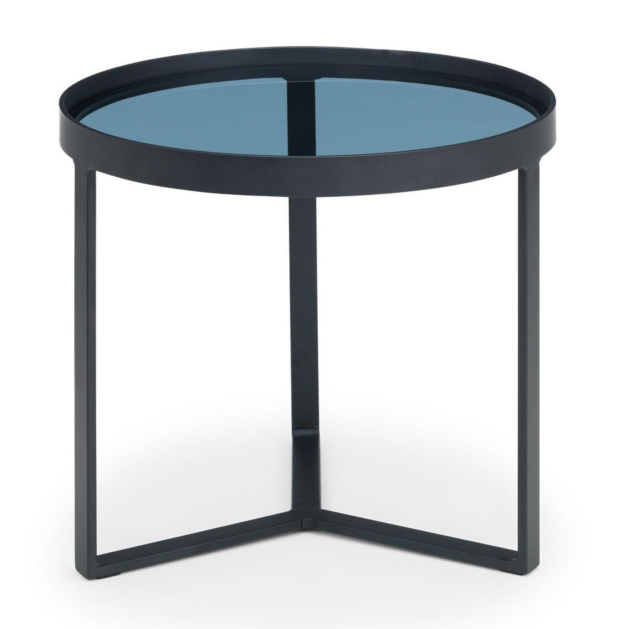 Loft Lamp Table - Round - Smoked Glass Top