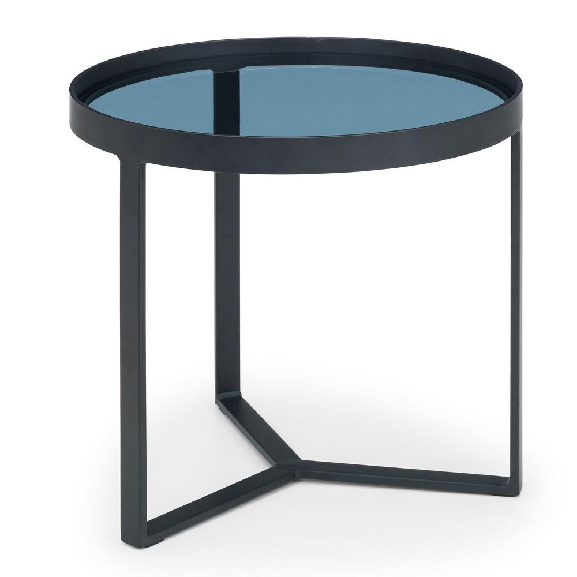Loft Lamp Table - Round - Smoked Glass Top