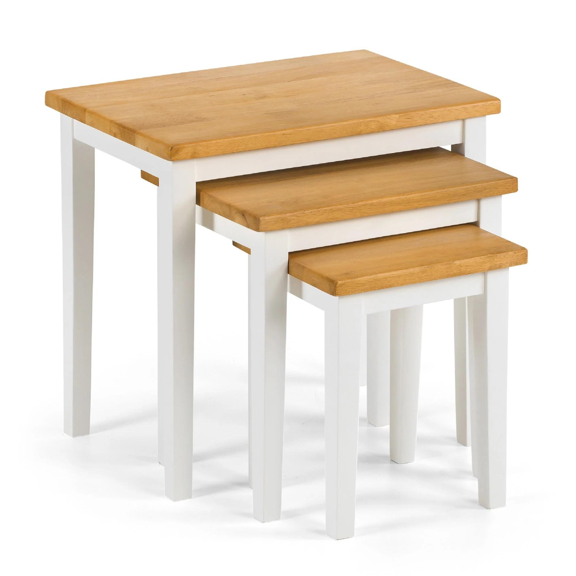 Cleo Nest of Tables - Set of 3 - White and Oak