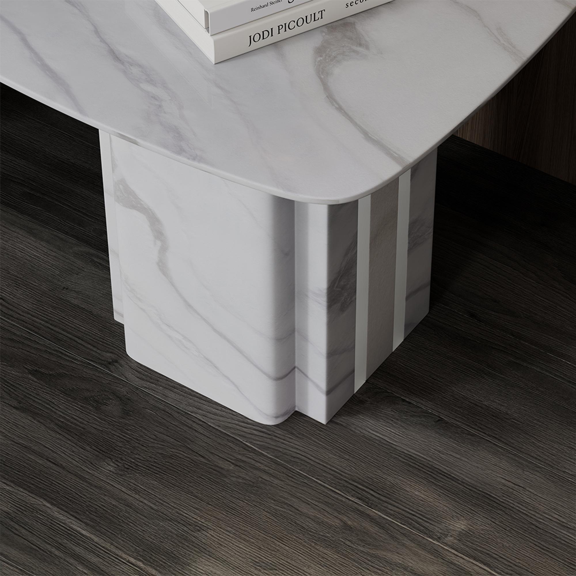 Antonio Side Table - Square - White Marble