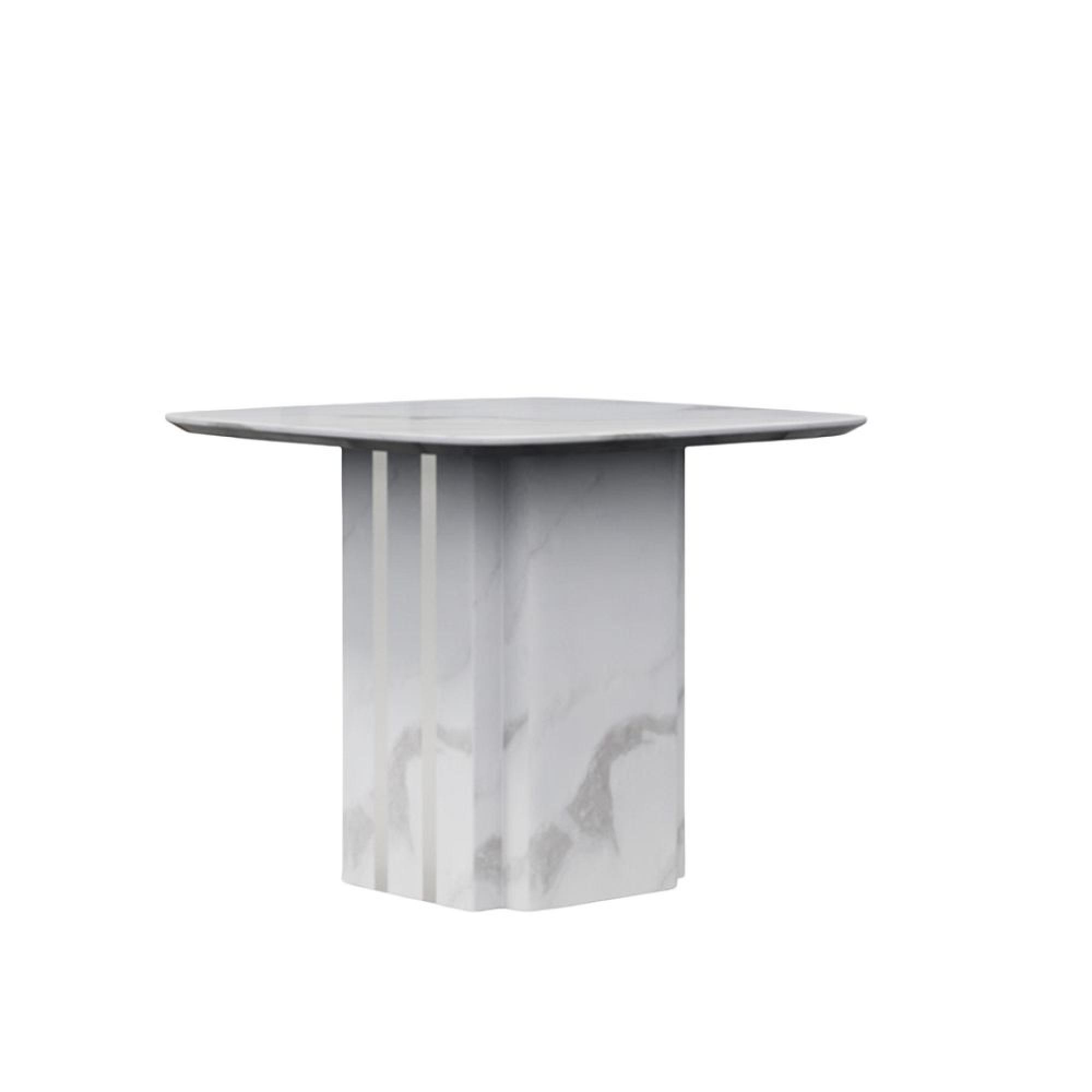 Antonio Side Table - Square - White Marble