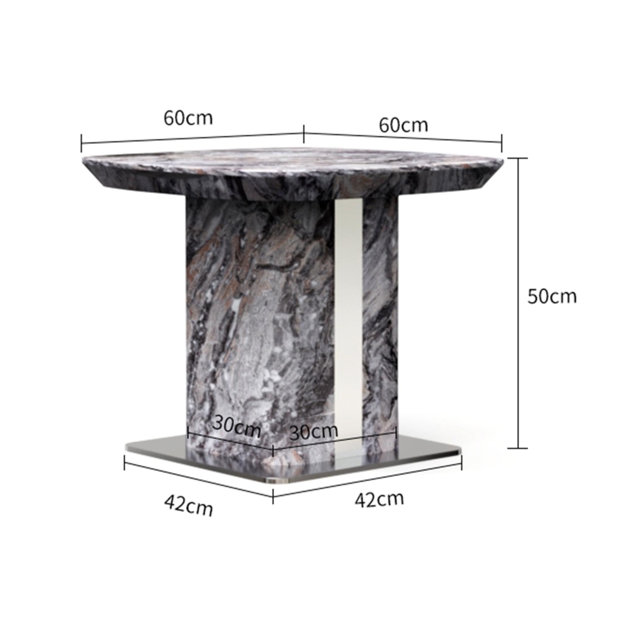 Saronno Side Table - Square - Grey Marble