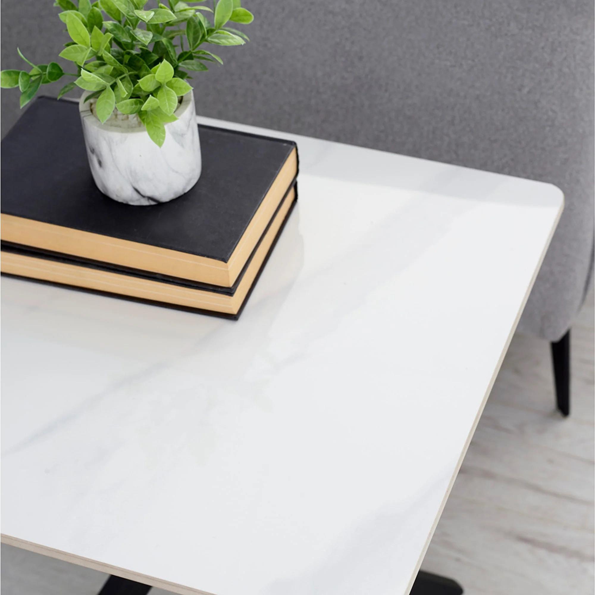 Bradley Lamp Table - Square - White Ceramic