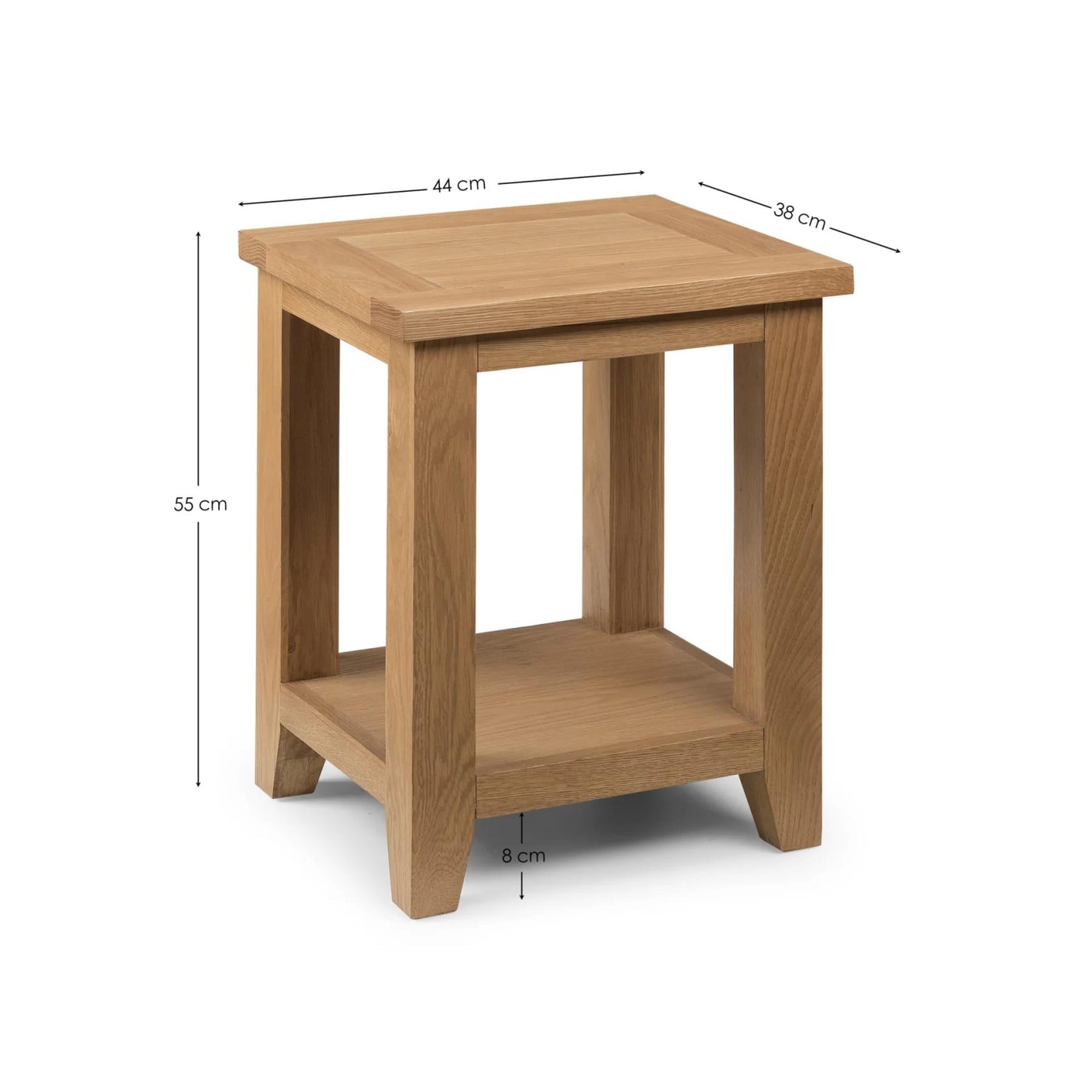 Astoria Oak Lamp Table with Shelf