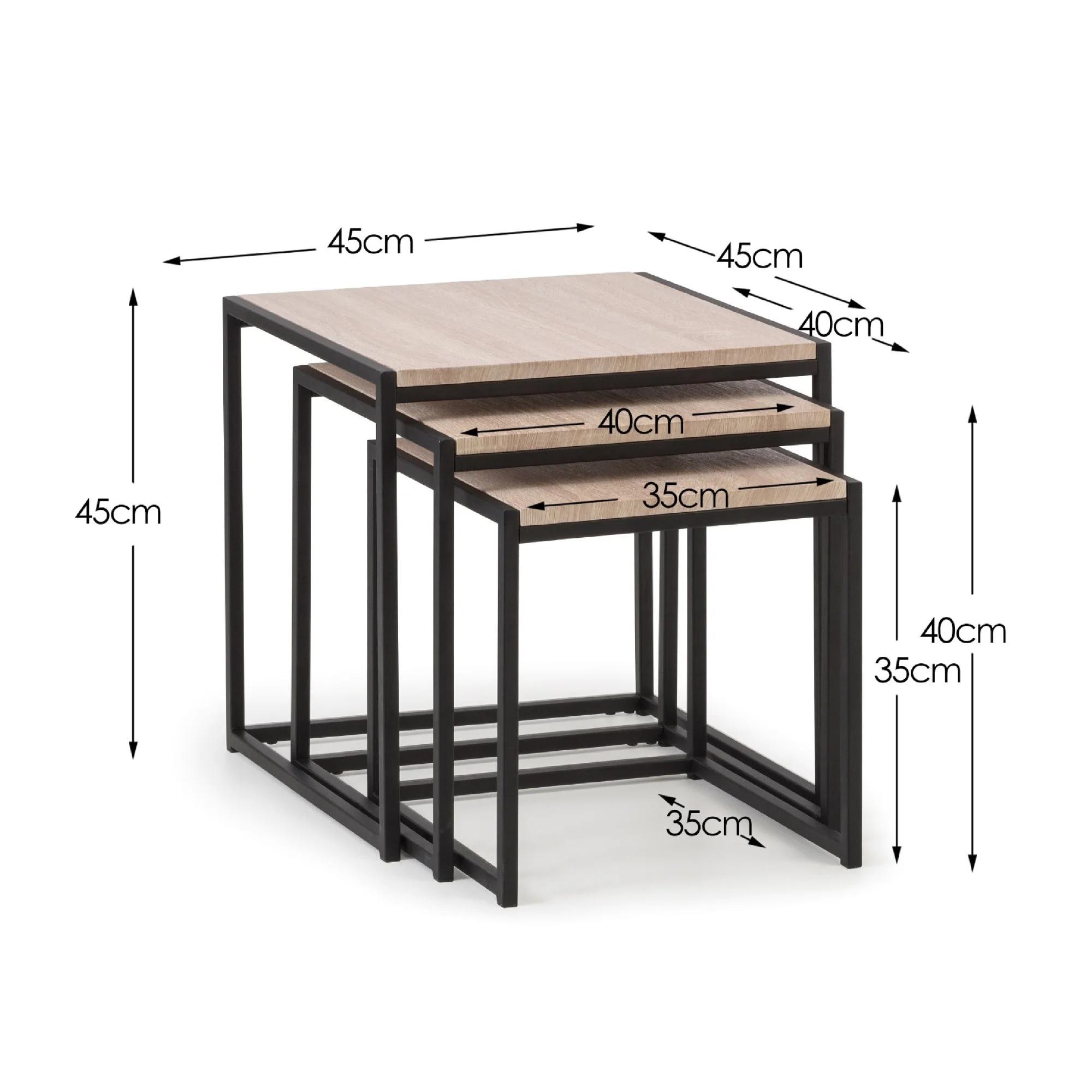 Tribeca Nest of Tables - Set of 3 - Light Oak