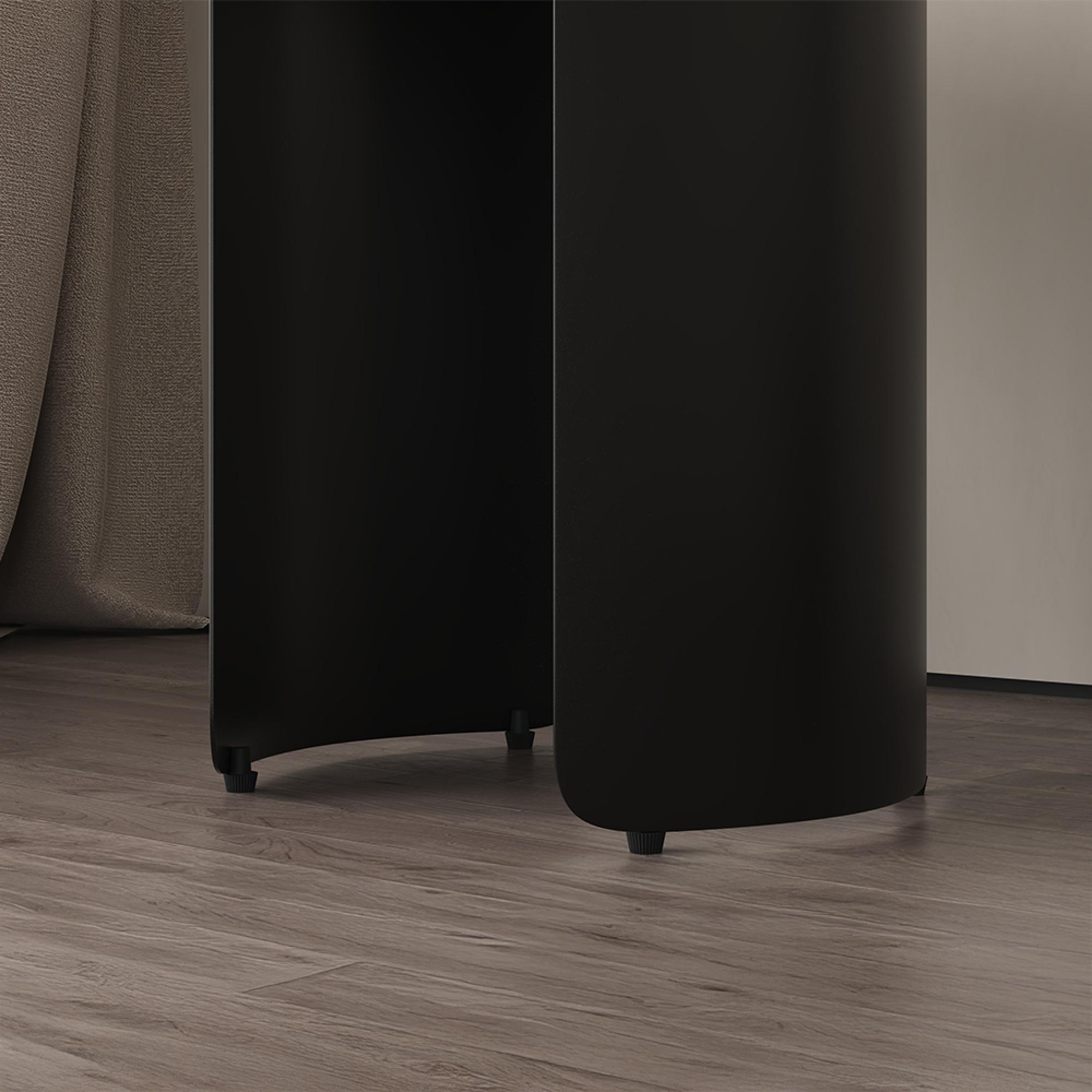 Lorea Side Table - Square - White Marble - Black Base