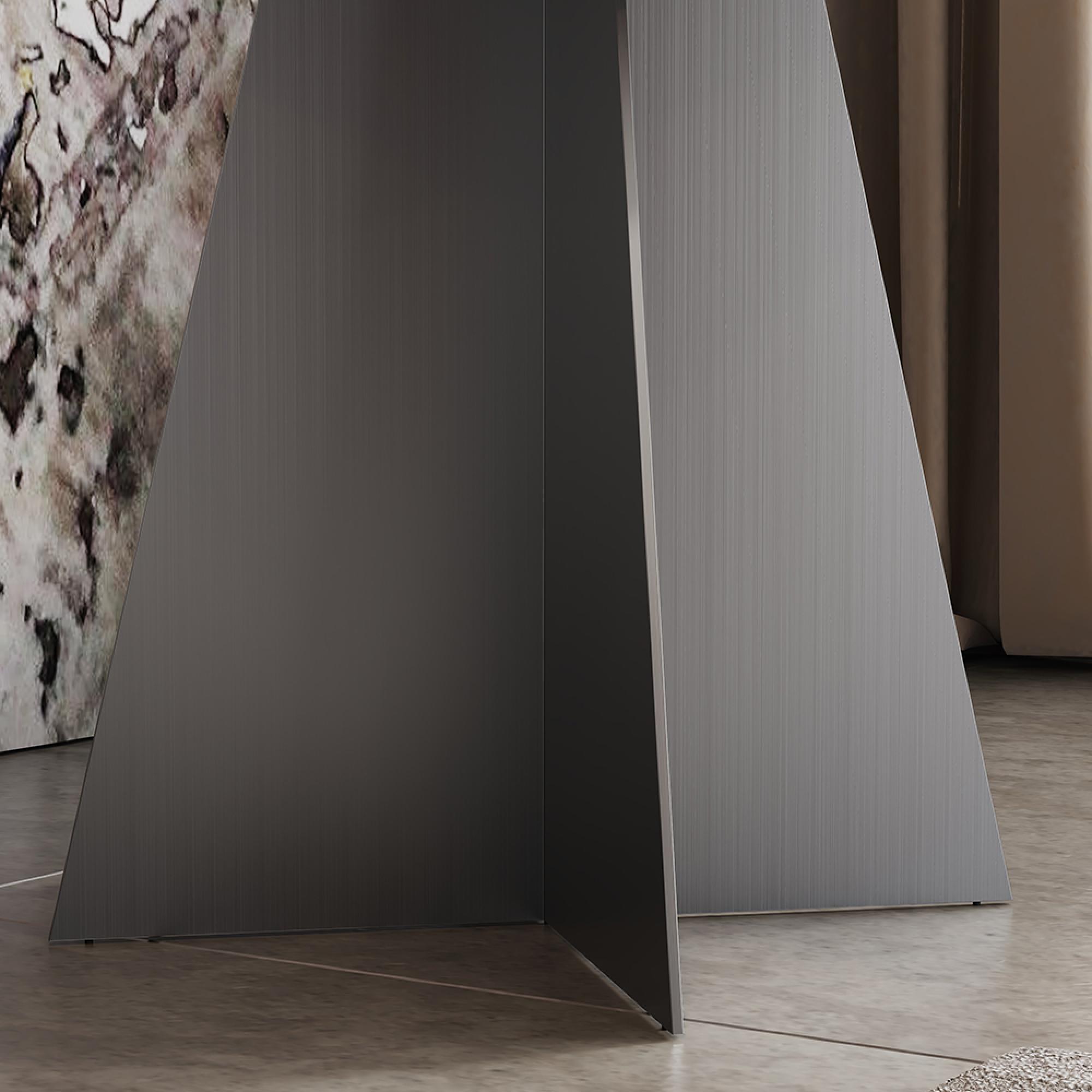 Taurus Side Table - Square - Beige Marble - Dark Grey Base