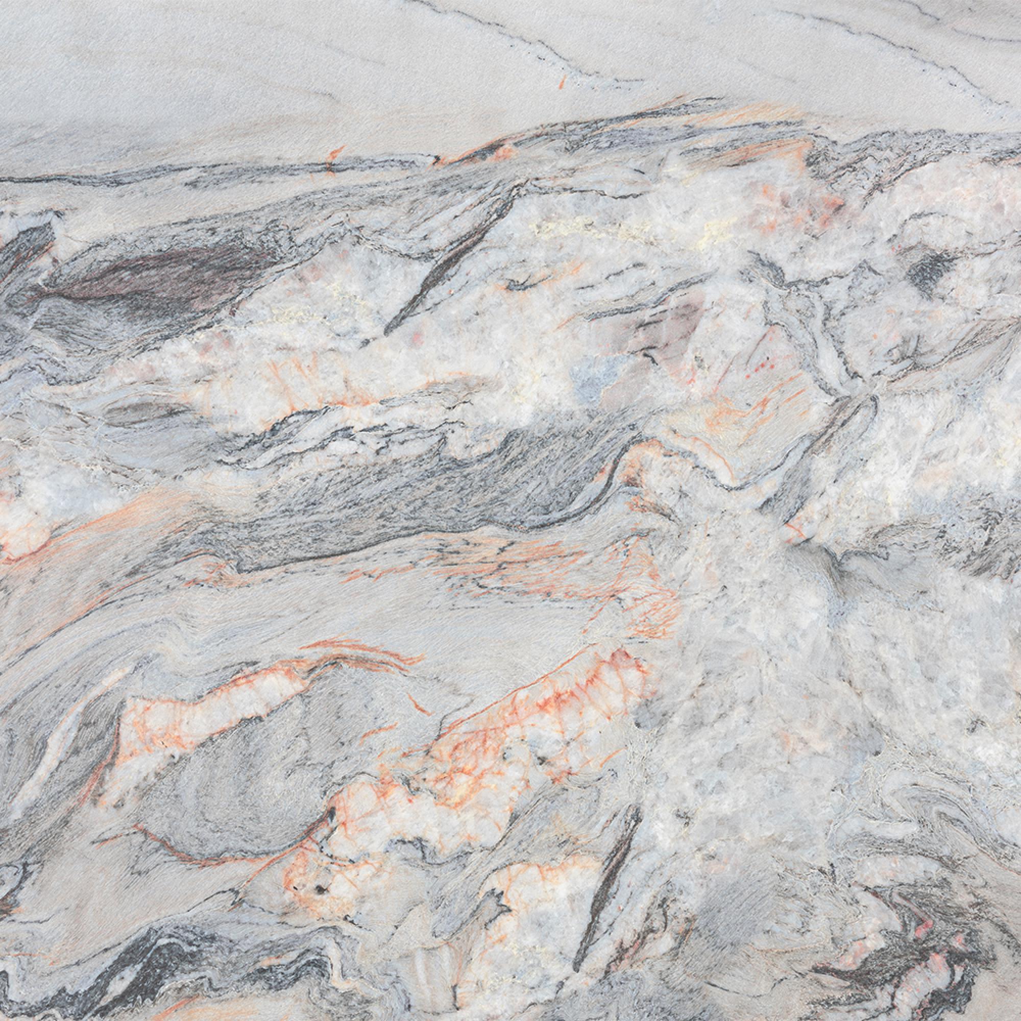 Enterprise Side Table - Square - Grey Marble - Brass Base