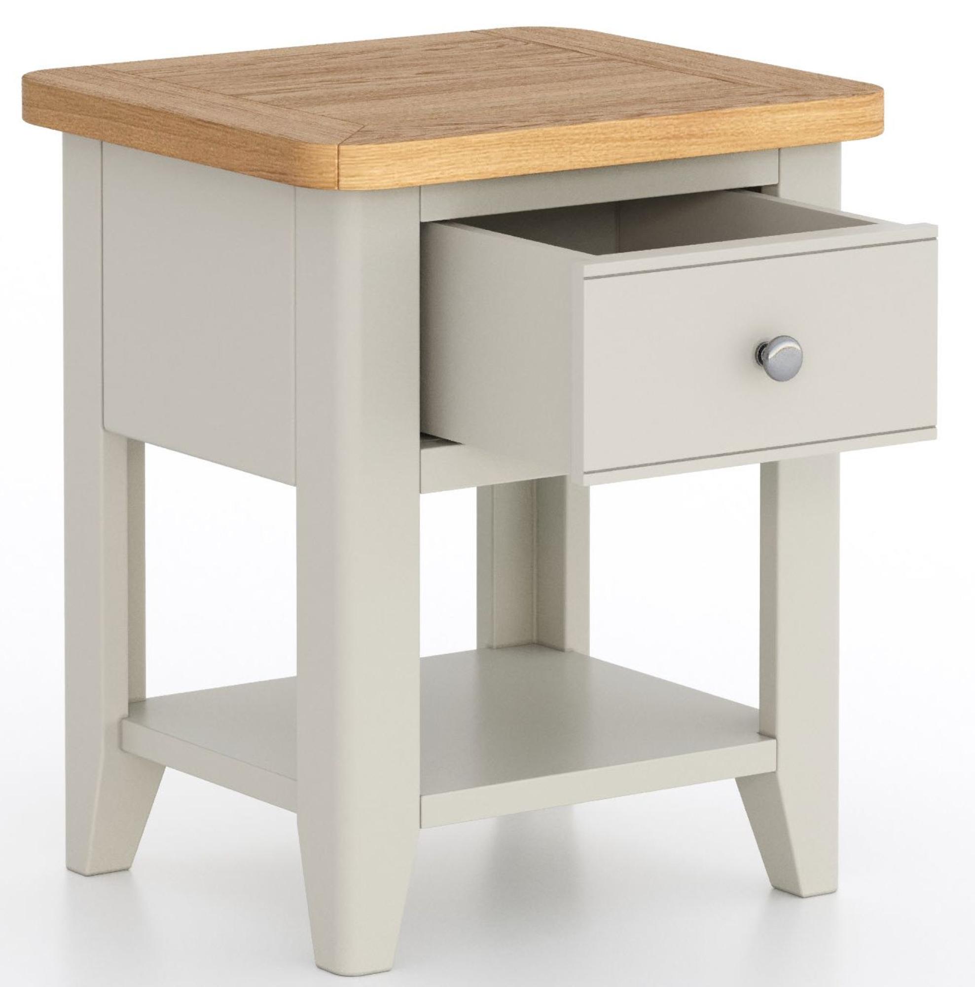 Arden Grey Painted 1 Drawer Lamp Table