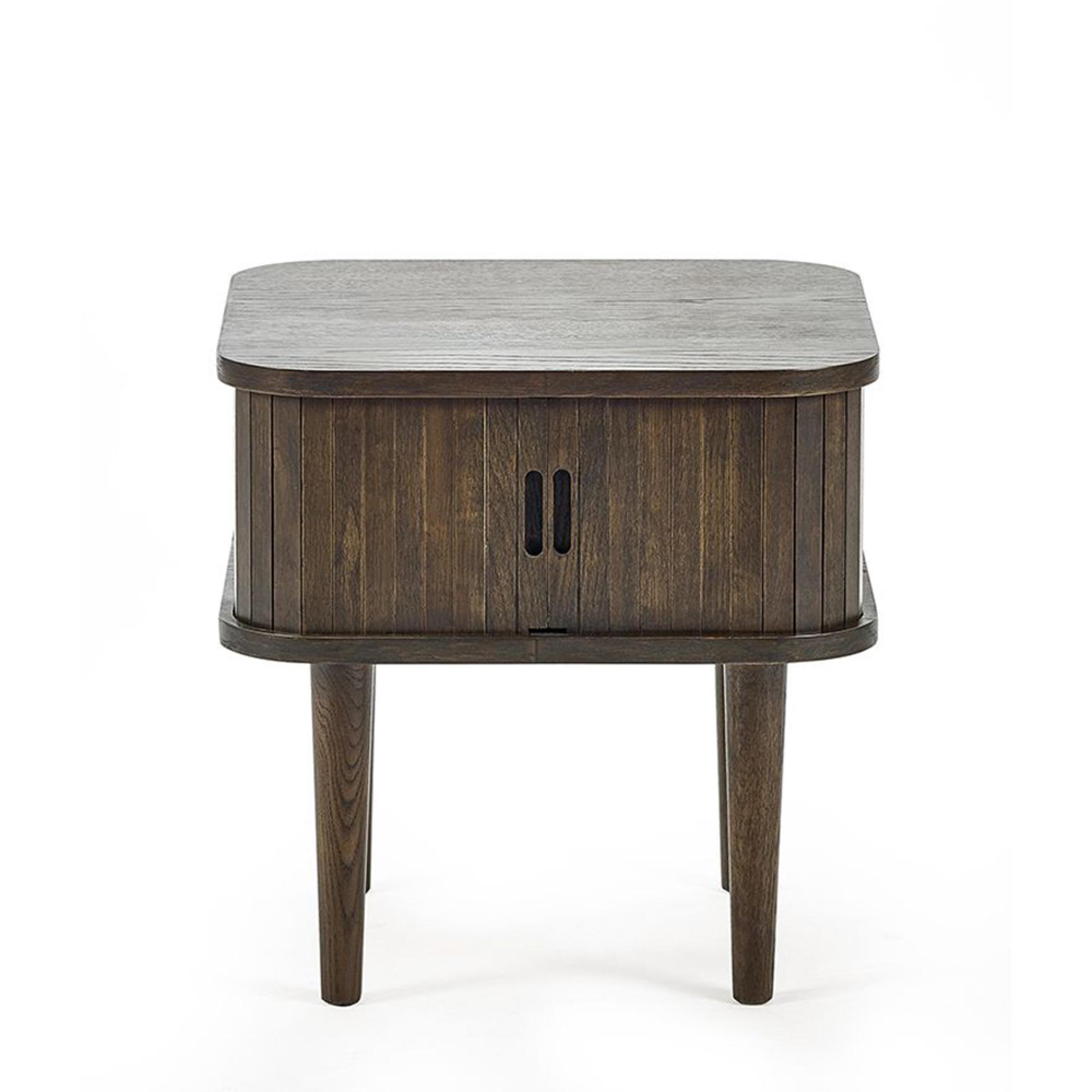 Arya Ribbed Dark Oak Side Table