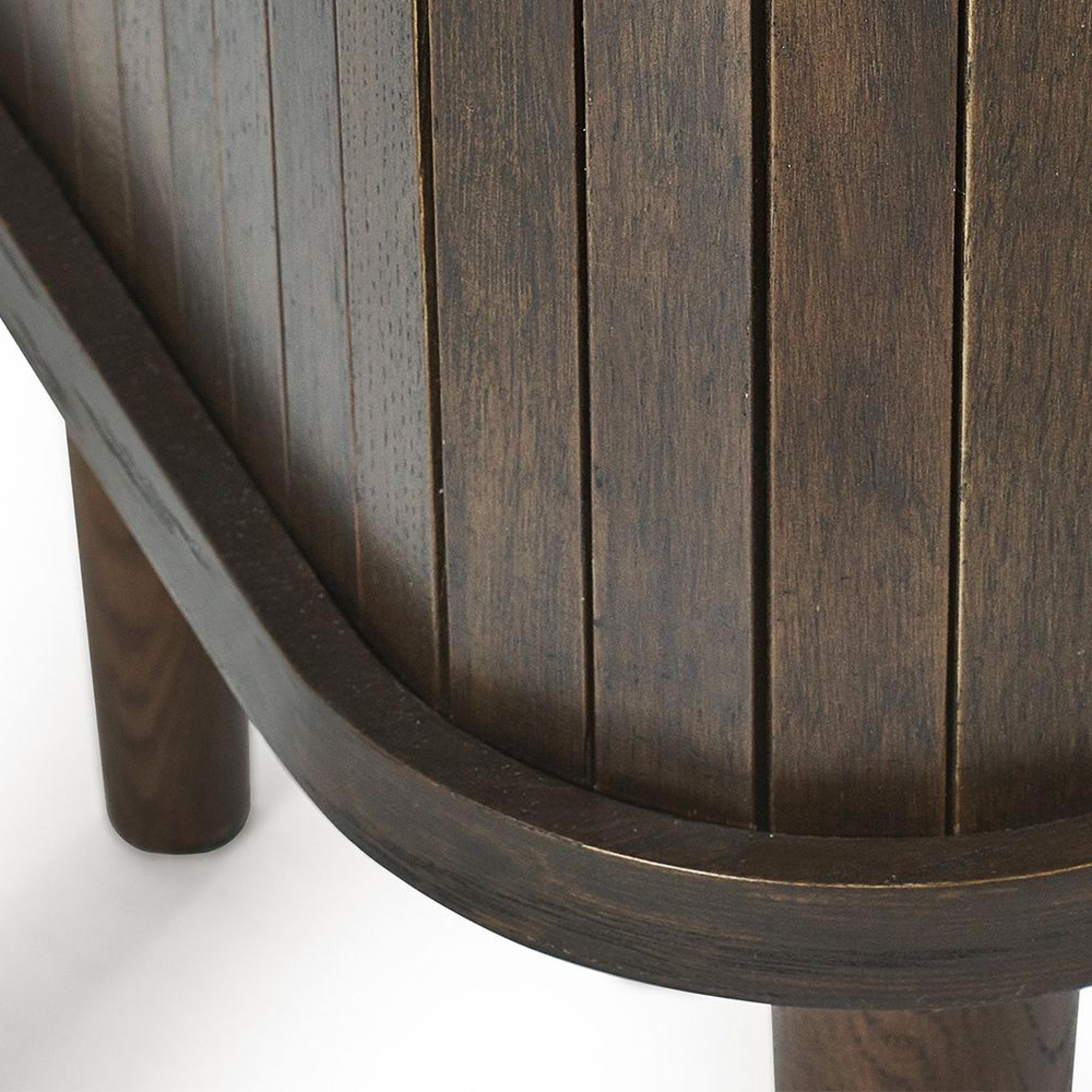 Arya Ribbed Dark Oak Side Table