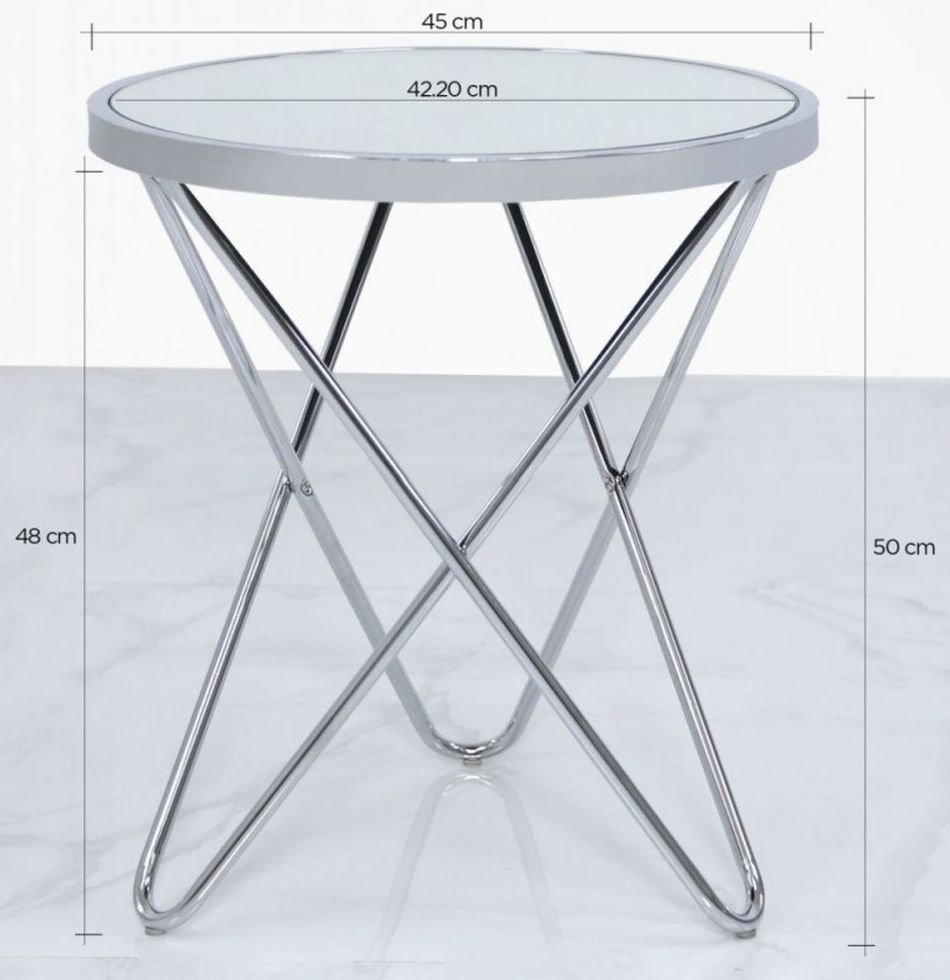 Atom Lamp Table - Round - Glass and Chrome