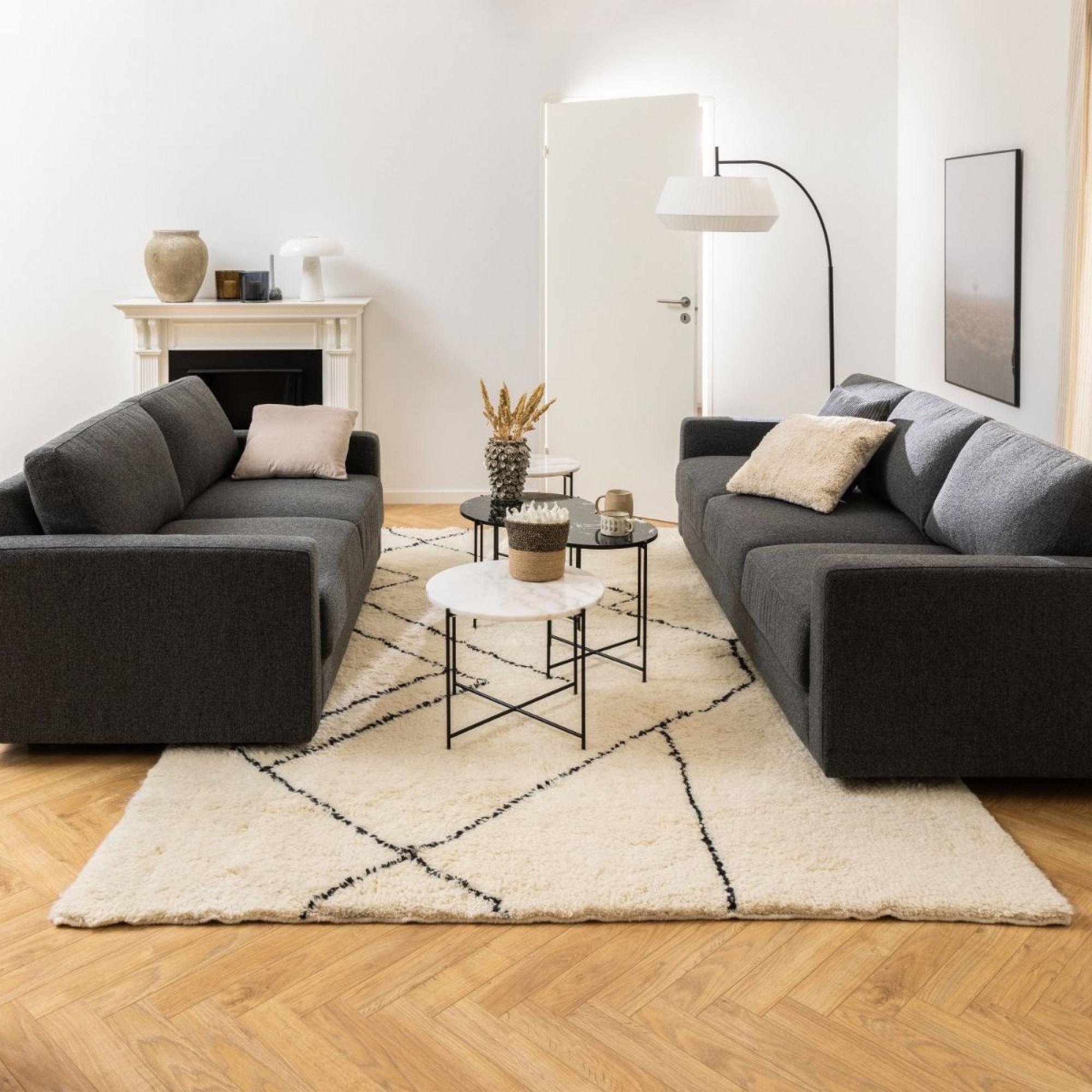 Avila White Marble Round Side Table