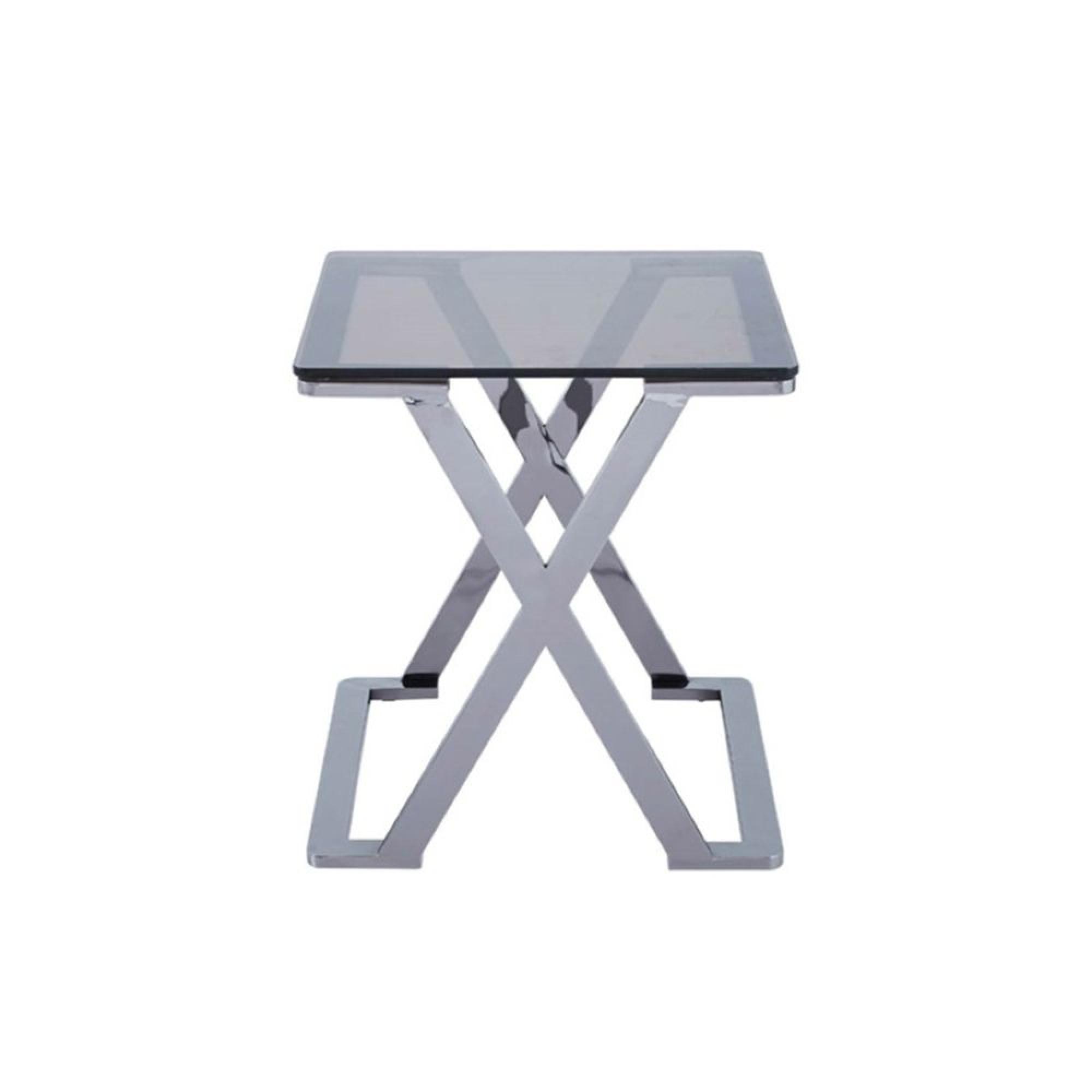 Axel End Table - Square - Smoke Glass and Metal
