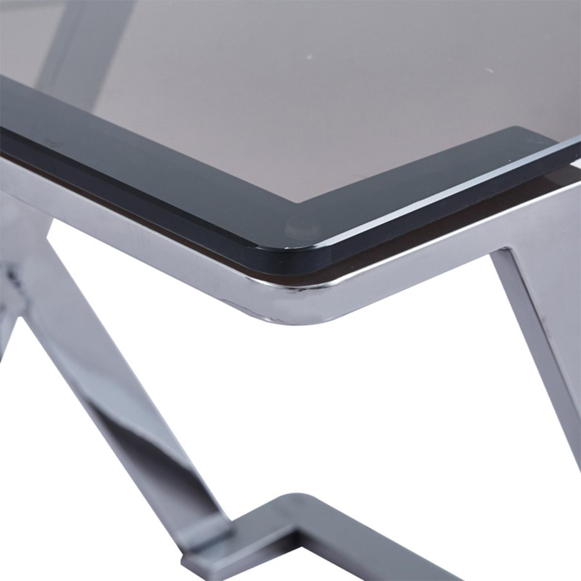 Axel End Table - Square - Smoke Glass and Metal
