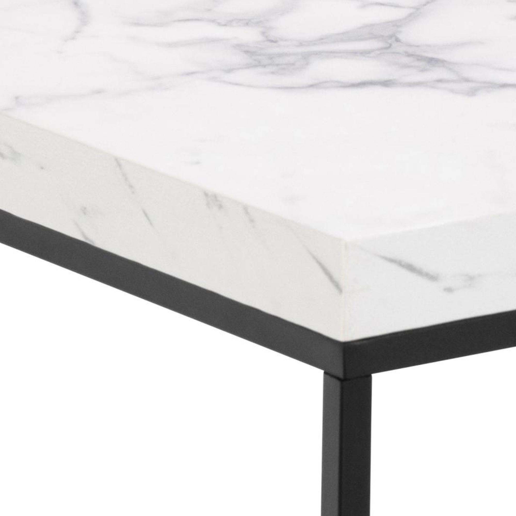 Barossa White Marble Effect  Square Side Table