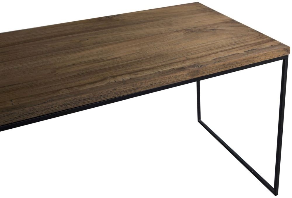Bastia Teak Wood Slim Coffee with Lamp Table
