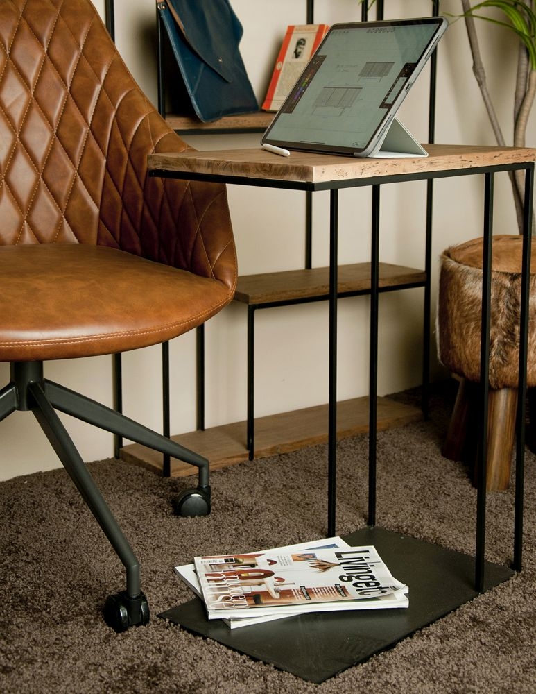 Bastia Teak Wood Slim Coffee with Lamp Table