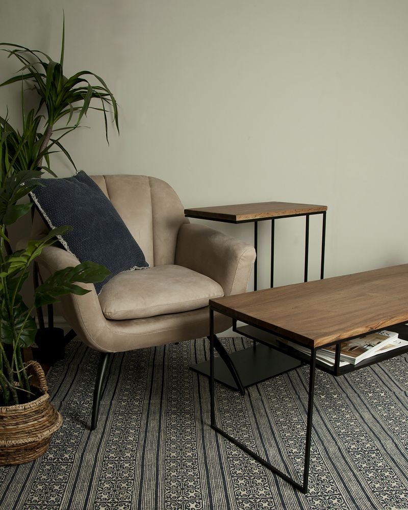 Bastia Teak Wood Slim Coffee with Lamp Table