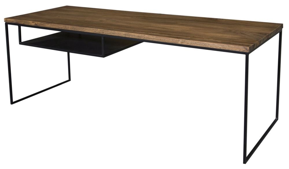 Bastia Teak Wood Slim Coffee with Lamp Table