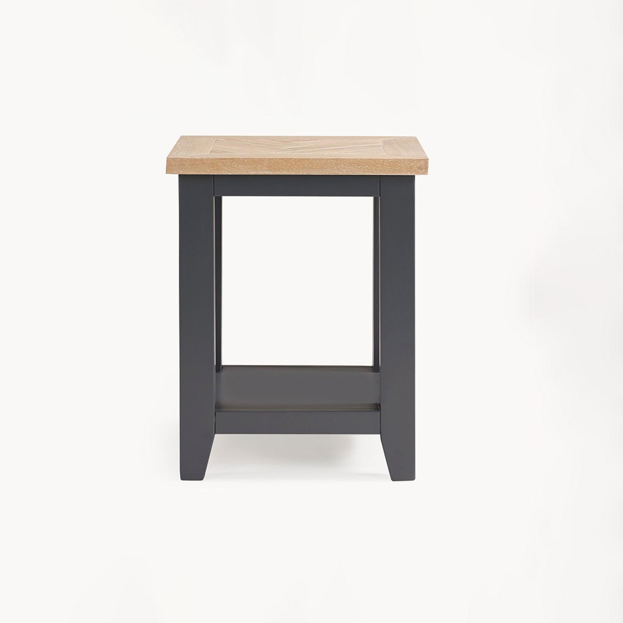 Bordeaux Lamp Table with Shelf - Grey