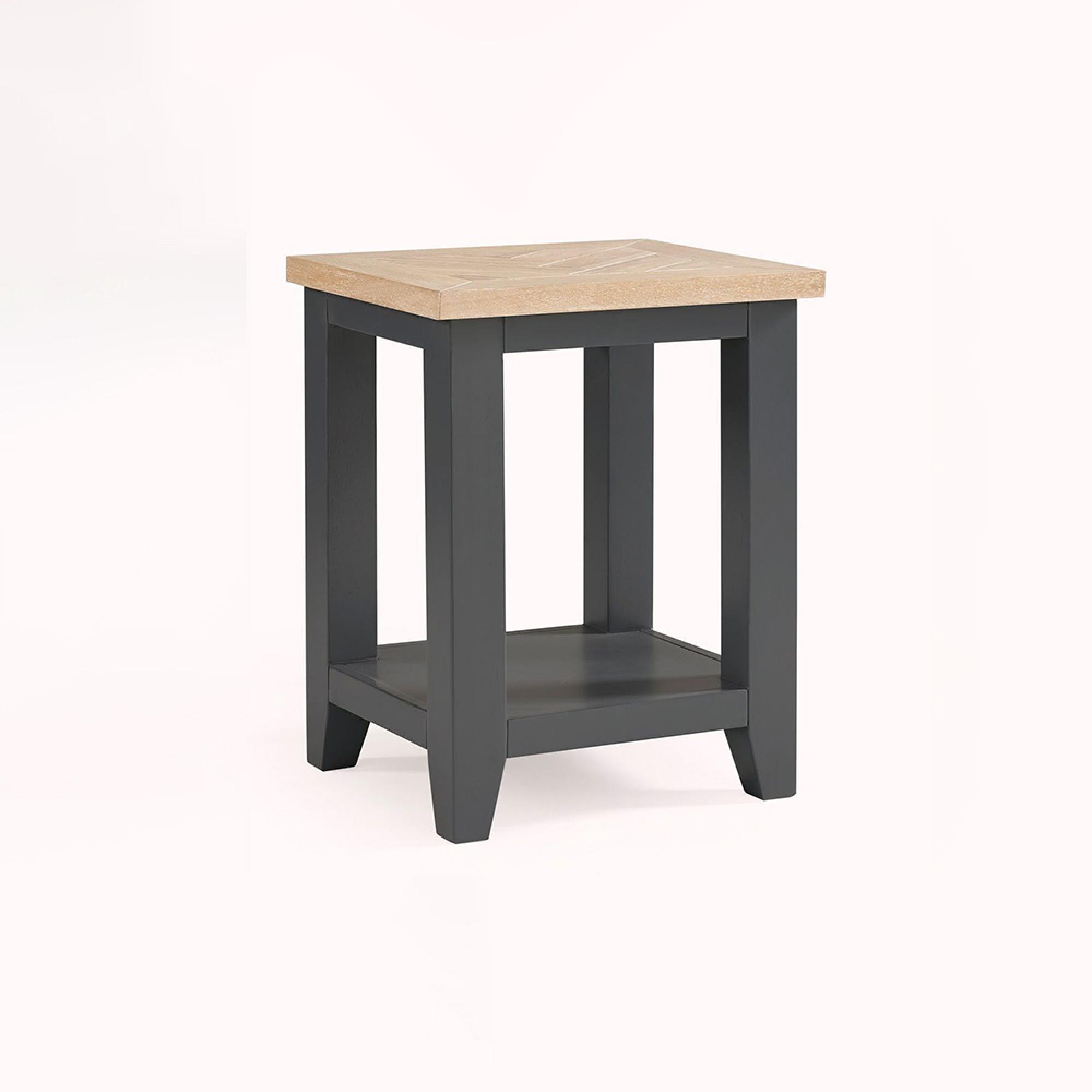 Bordeaux Lamp Table with Shelf - Grey