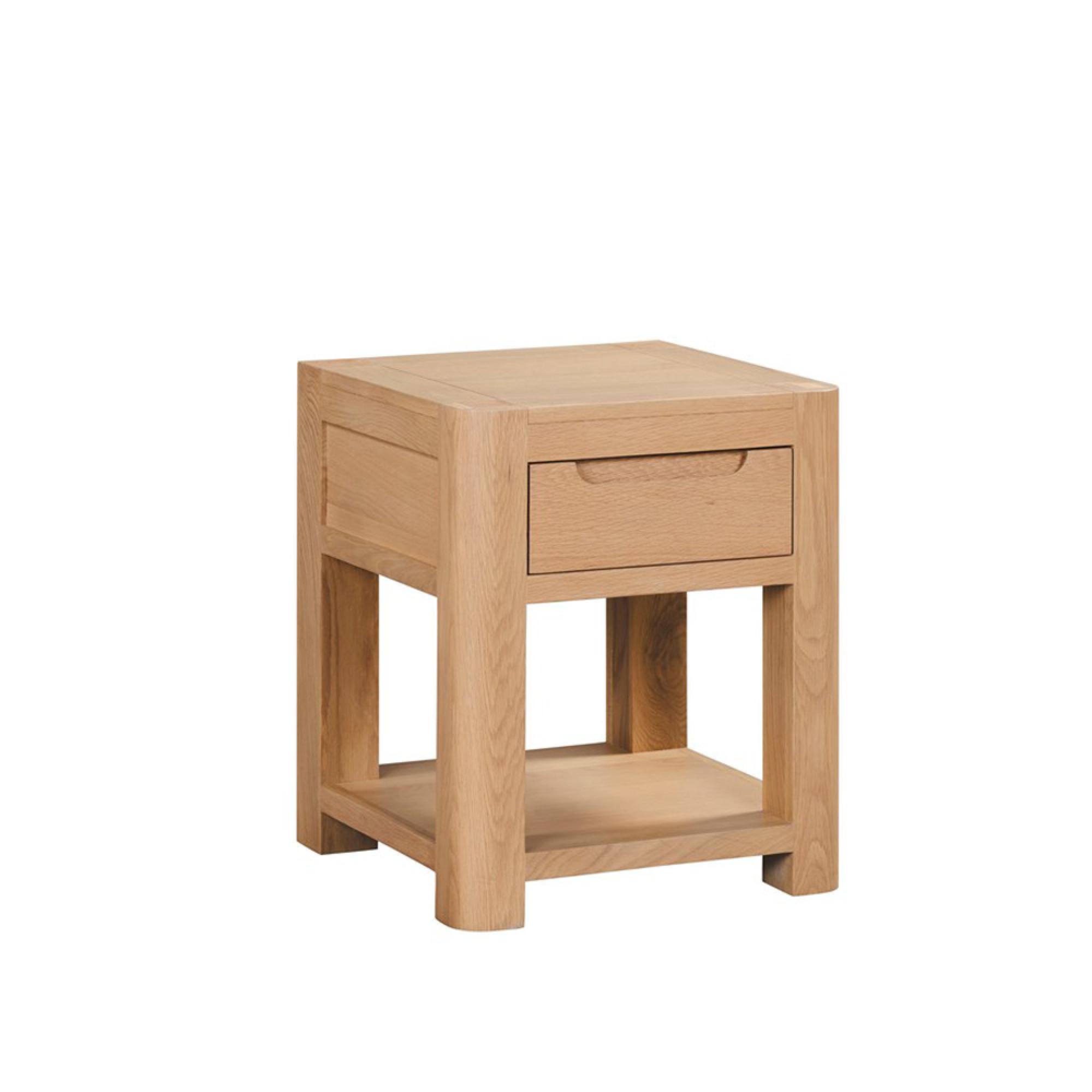 Carly End Table - 1 Drawer - Square - Oak