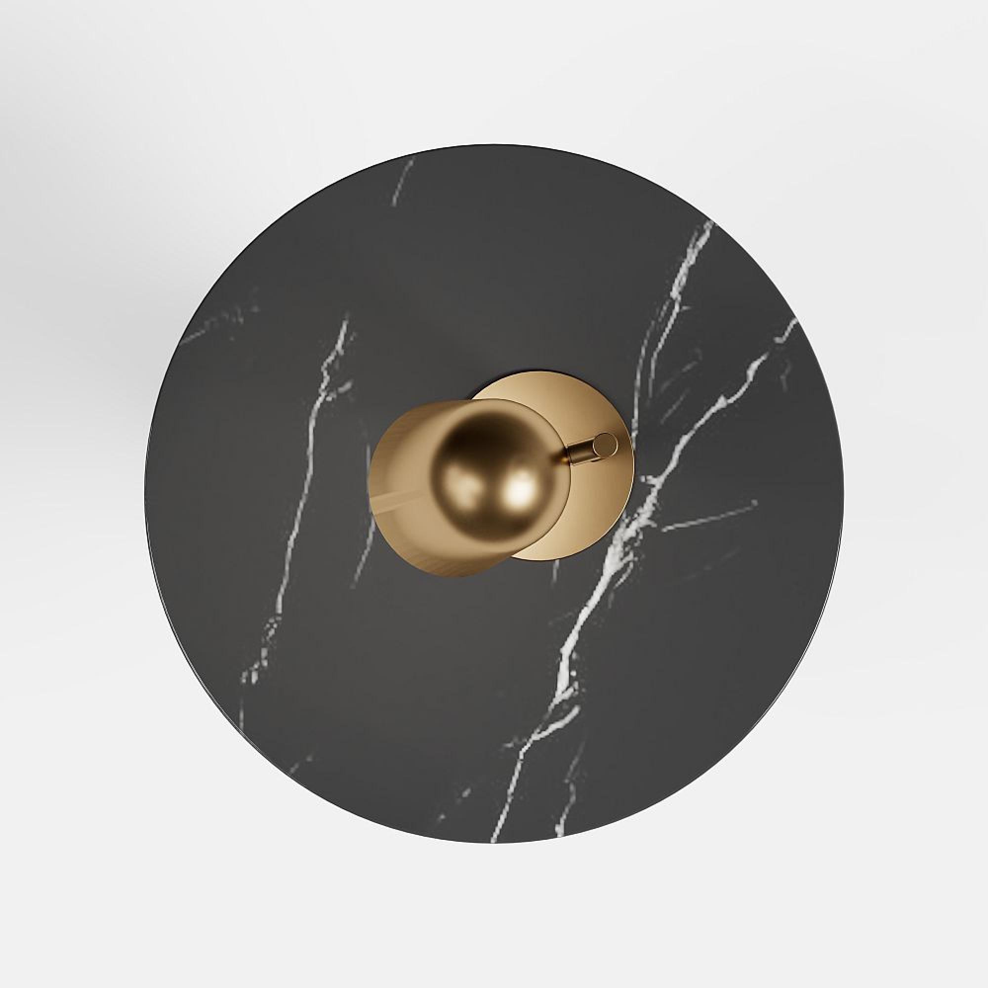 Carrera Side Table - Round - Black Marquina Engineered Marble