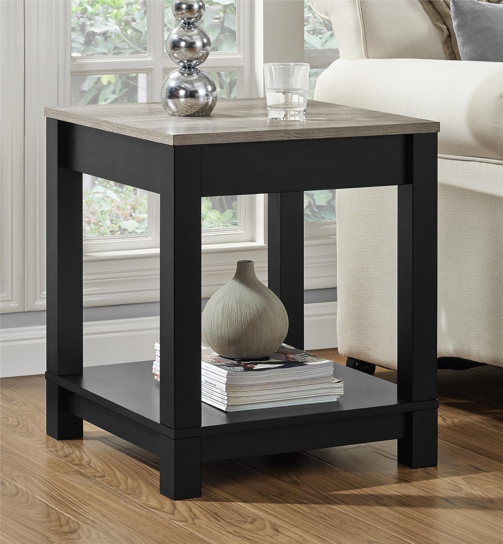 Carver End Table - Weathered Oak & Black - 5046196PCOMUK