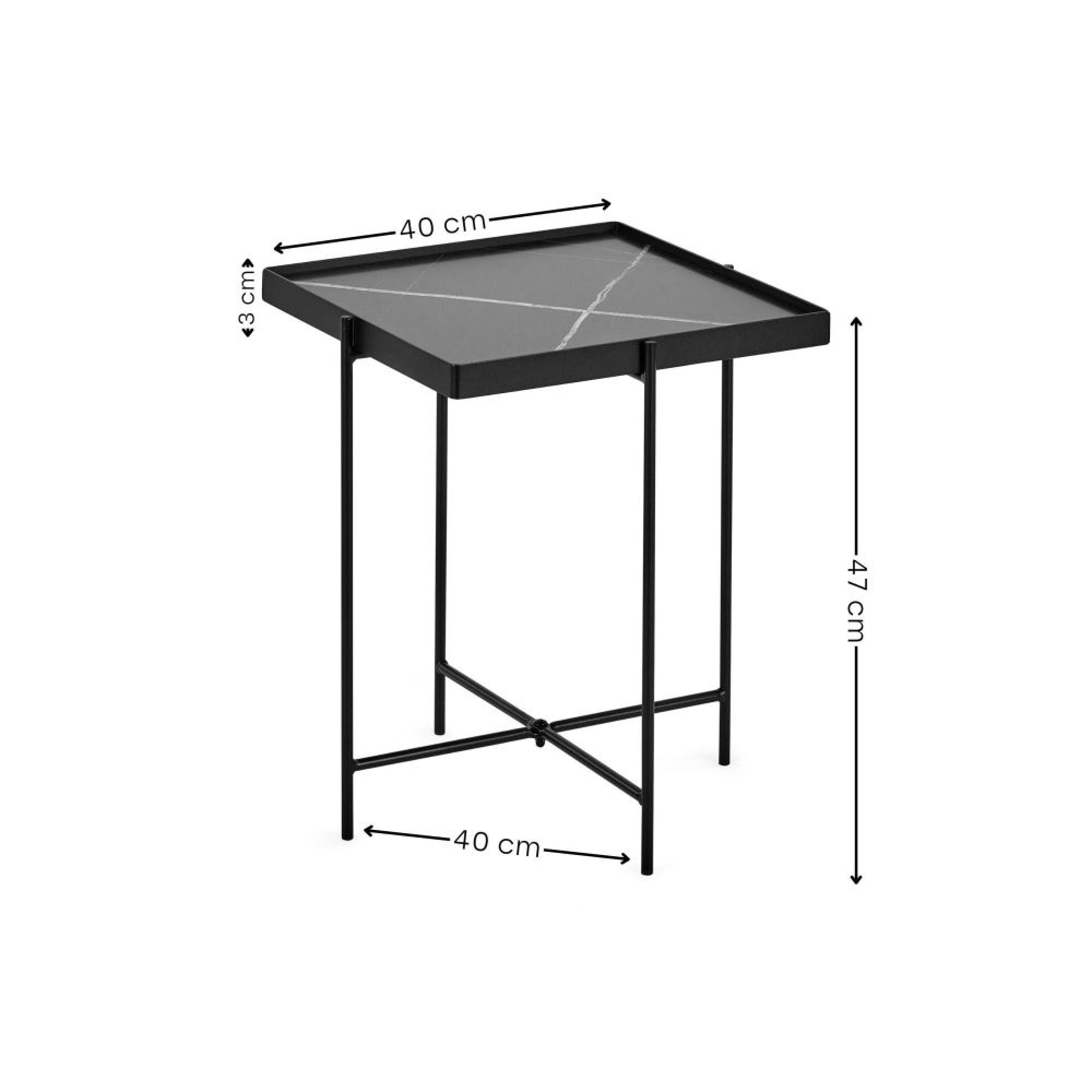 Celia Black Square Side Table