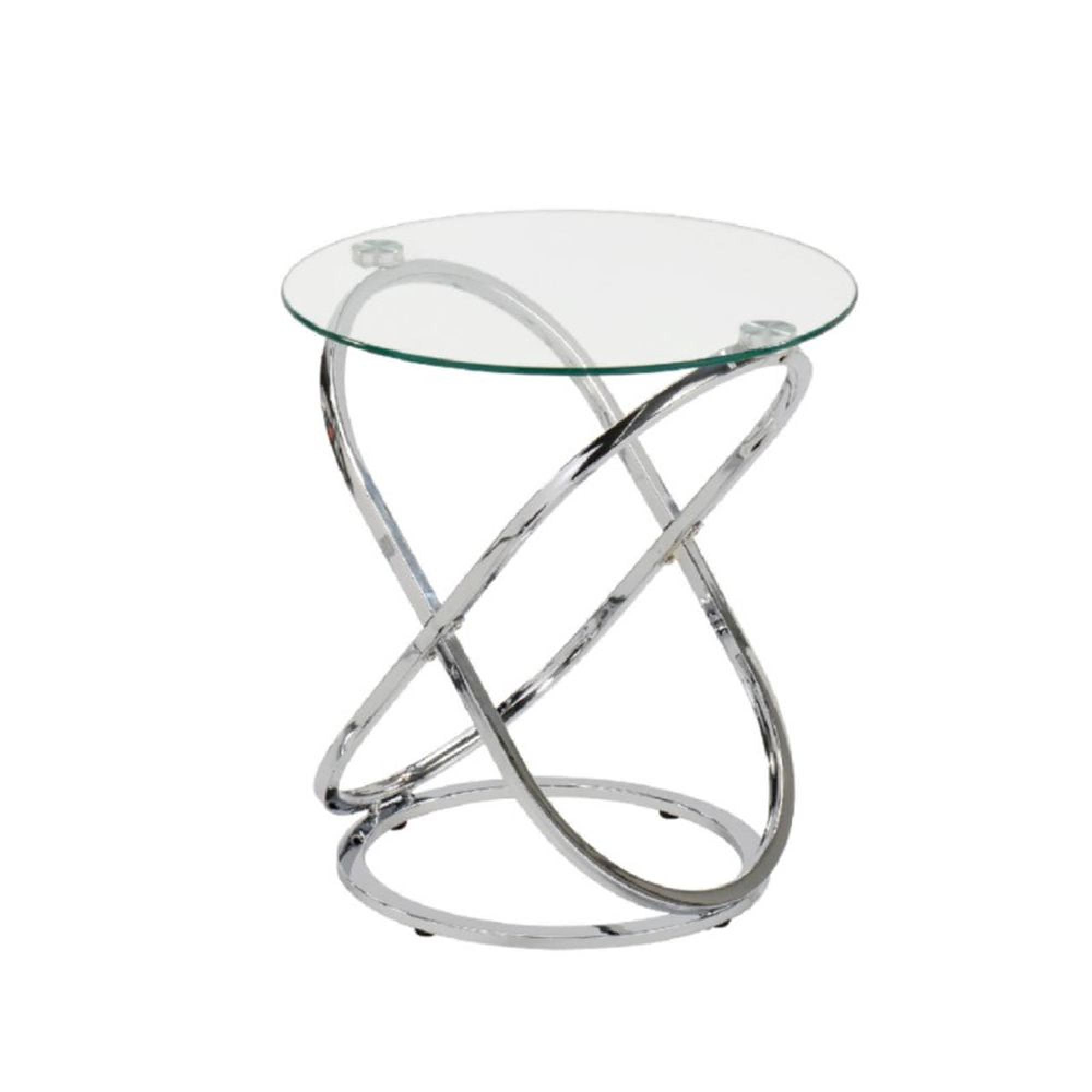 Rizzo End Table - Round - Clear Glass and Chrome