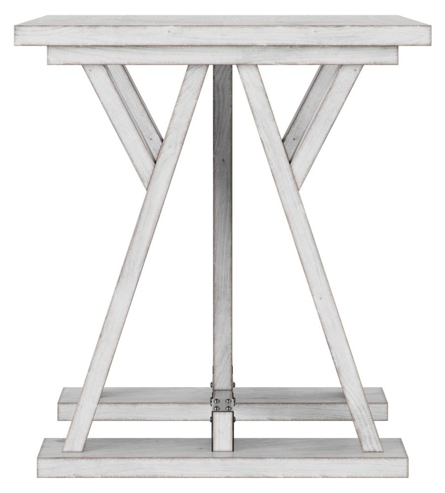 Clearance - Farmhouse Side Table - Trestle - White Washed Mango Wood