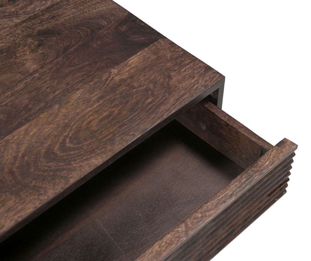 Clearance - Highgrove Lamp Table - Walnut Finished Mango Wood - Fluted