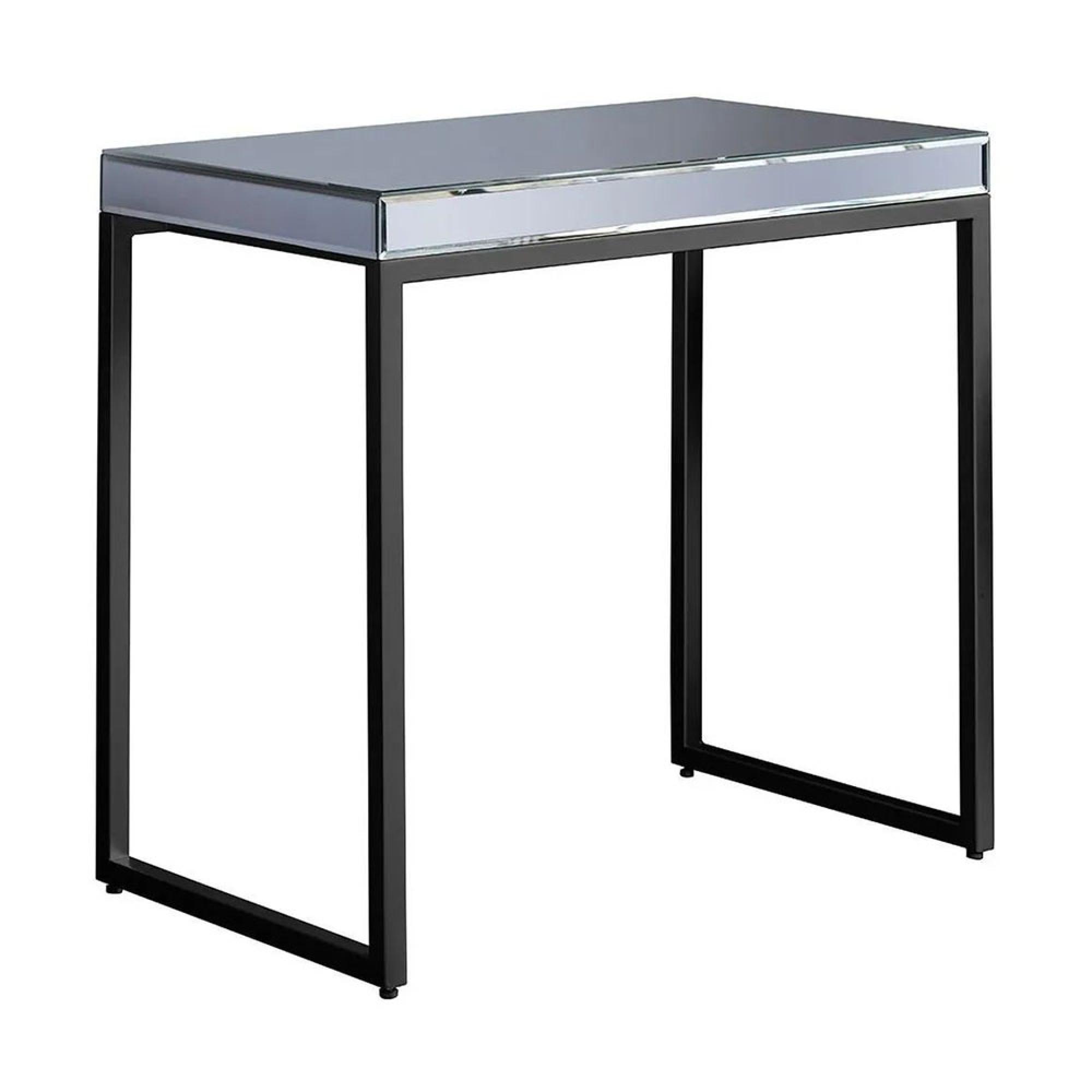 Clearance - Pedley Glass and Black Side Table - A153