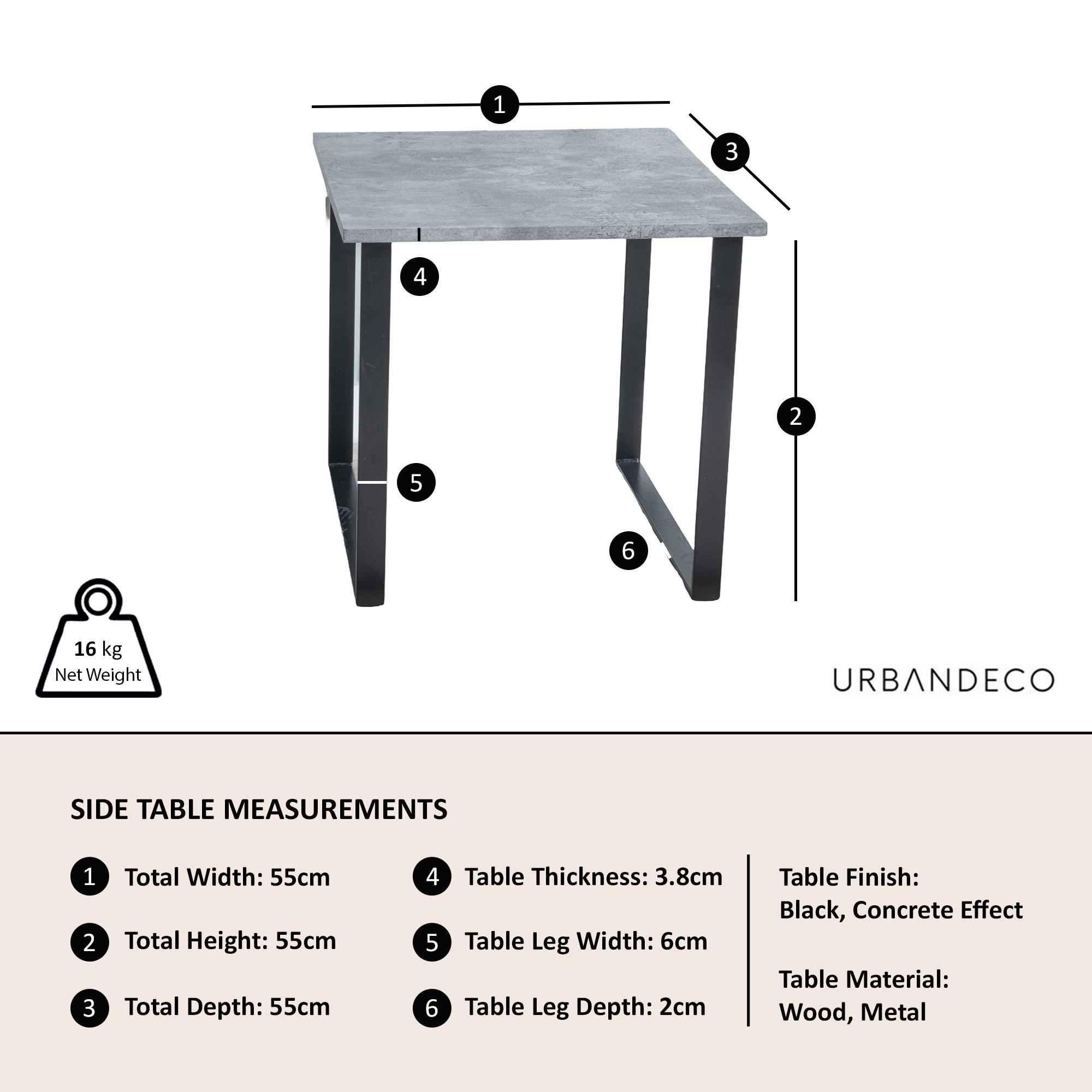 Clearance - Texas Side Table - Square - Grey