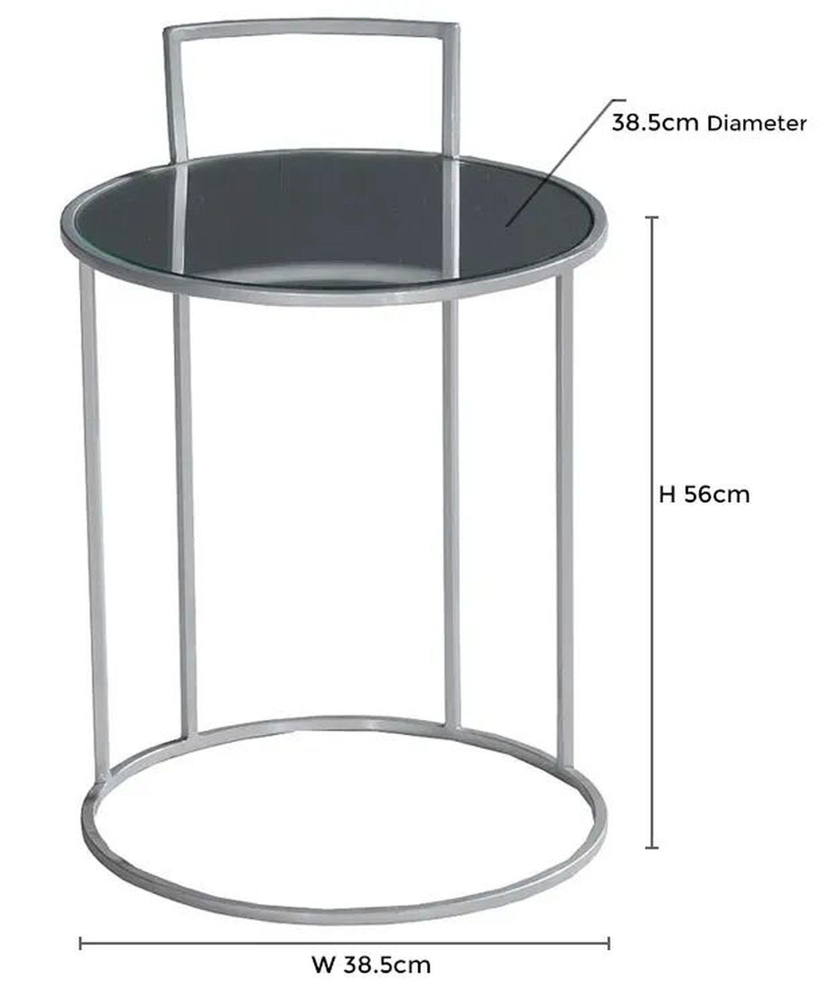 Clearance - Torrance Side Table - Round - Glass and Silver