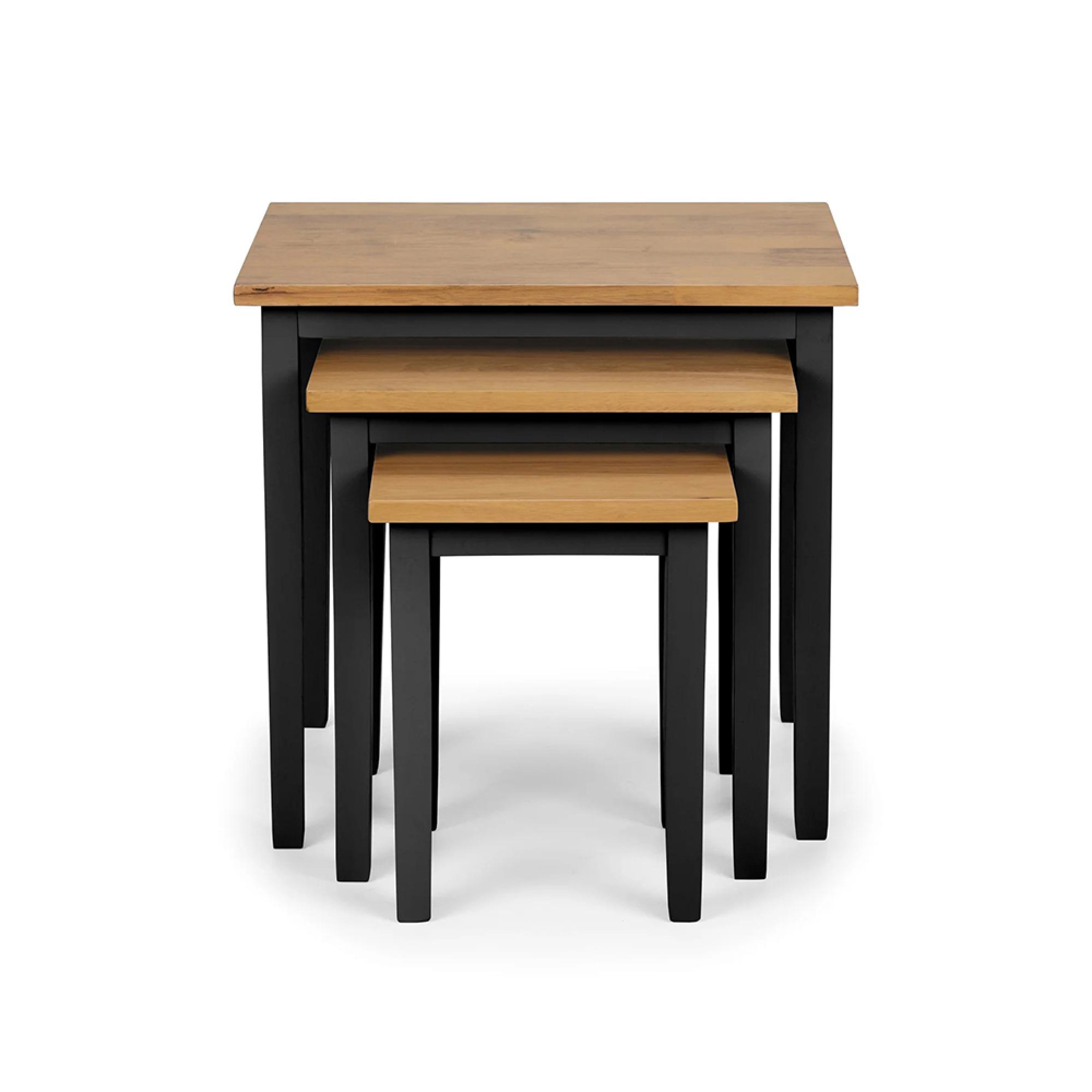 Cleo Nest of Tables - Set of 3 - Black and Oak