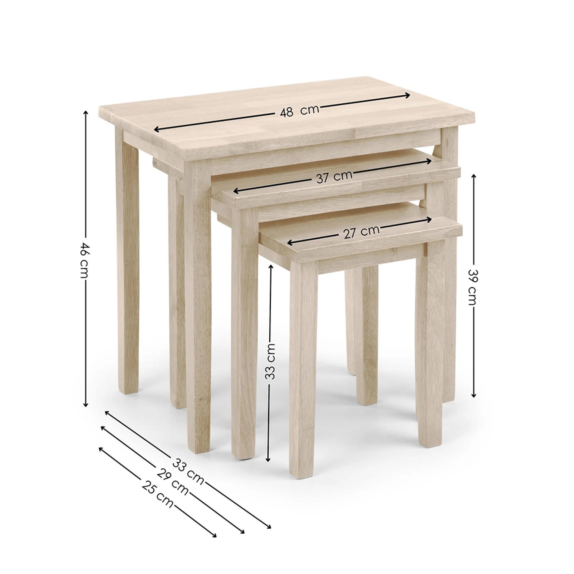 Cleo Nest of Tables - Set of 3 - White Washed