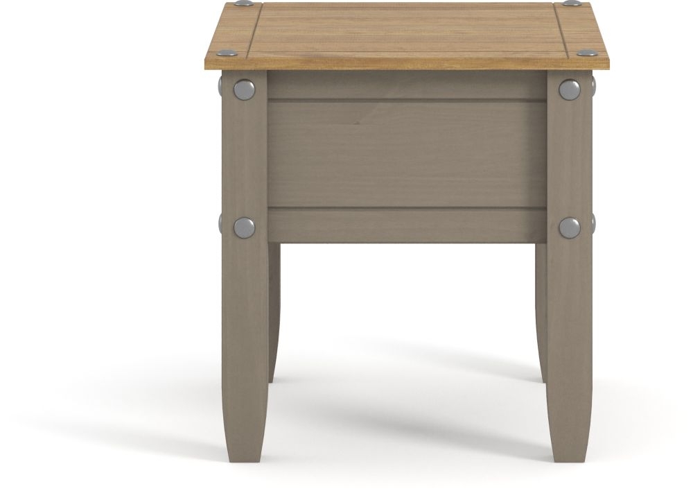 Corona Lamp Table - Grey Mexican Pine