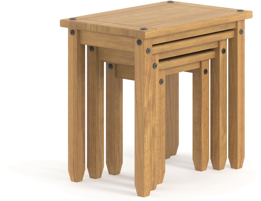 Corona Nest of Tables - Set of 3 - Pine Mexican