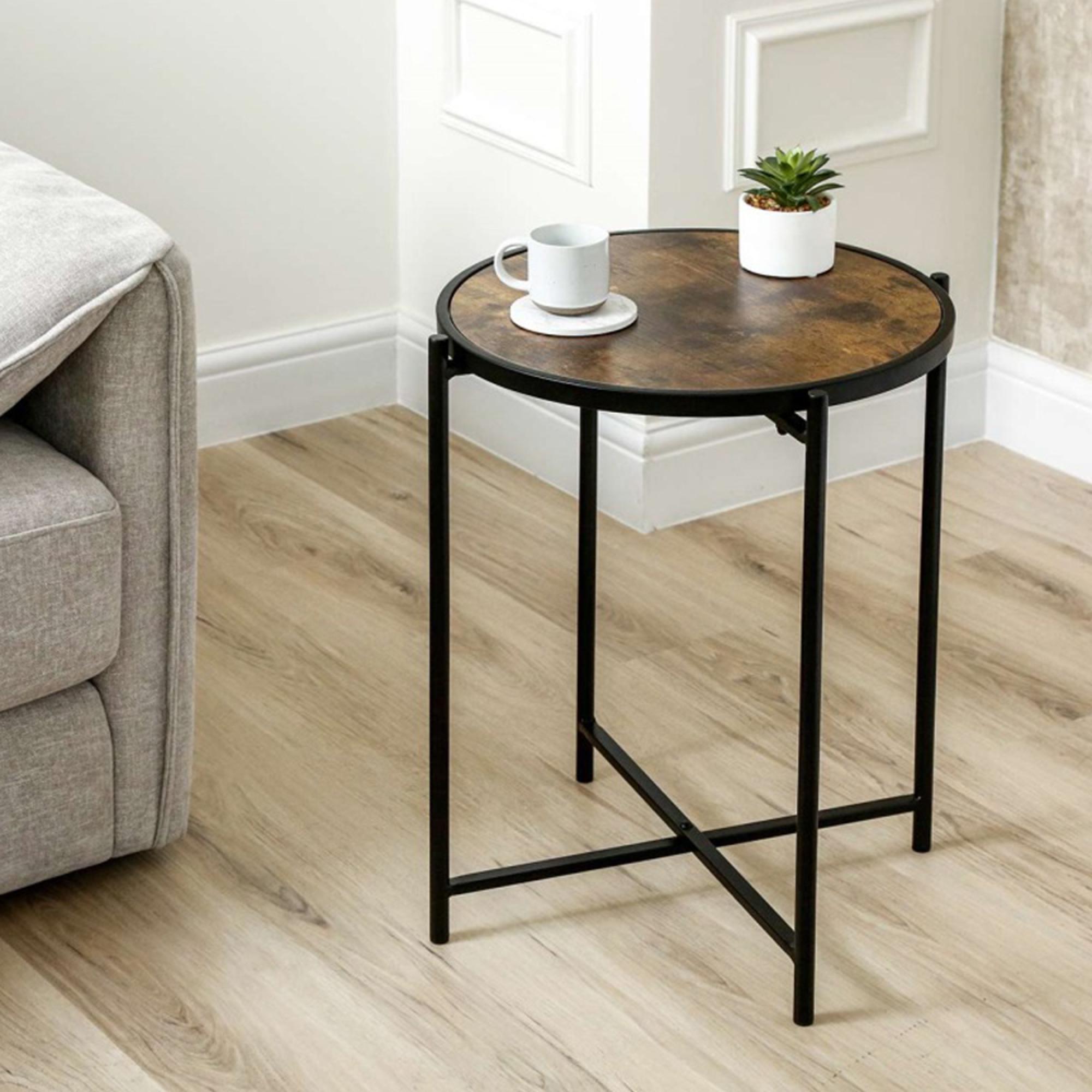End Table - Round - Dark Wood